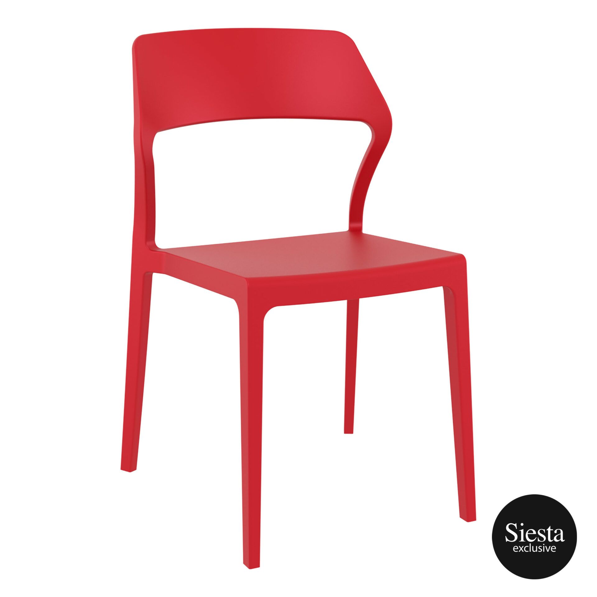 Cafe Plastic Outdoor Snow Chair red front side