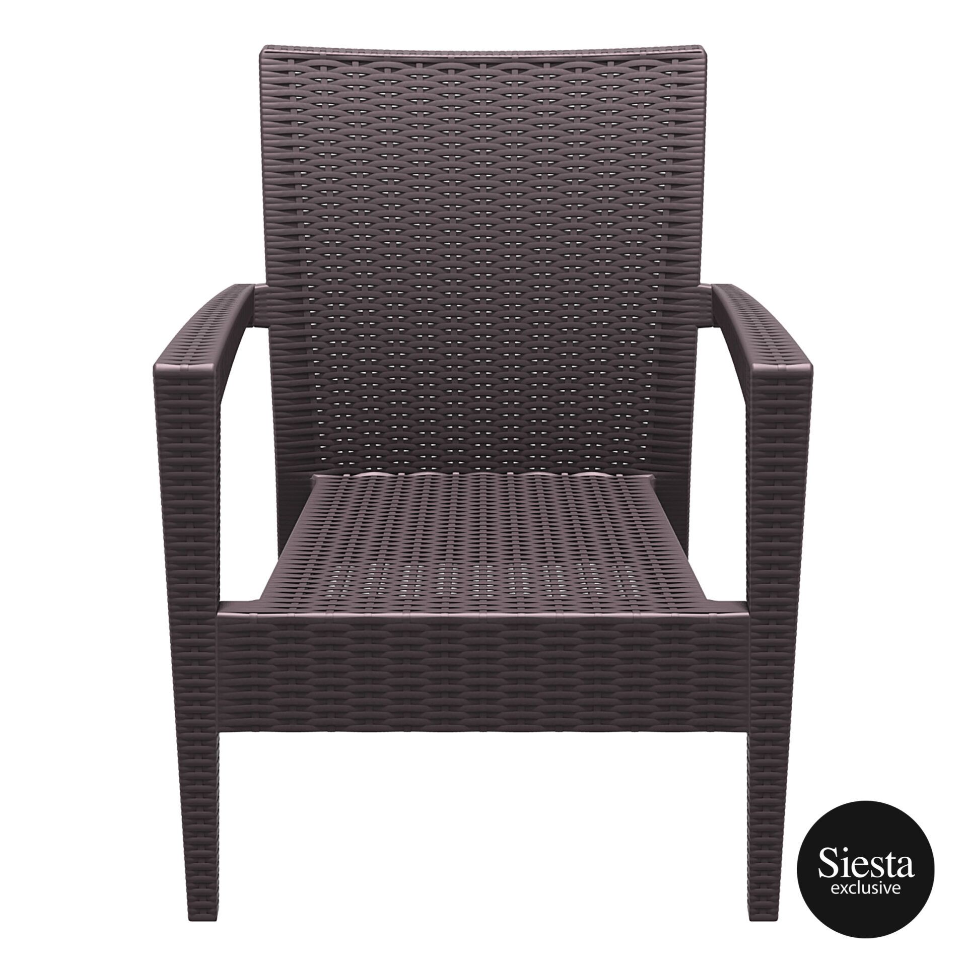 Resin Rattan Miami Tequila Lounge armchair brown front