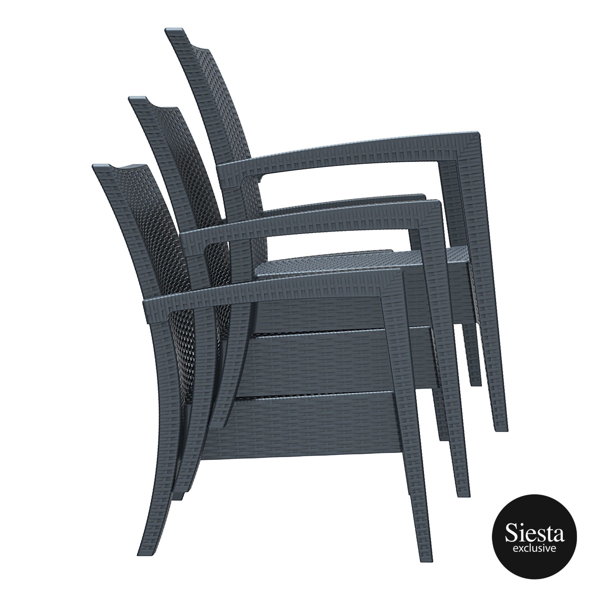 Resin Rattan Miami Tequila Lounge armchair stack