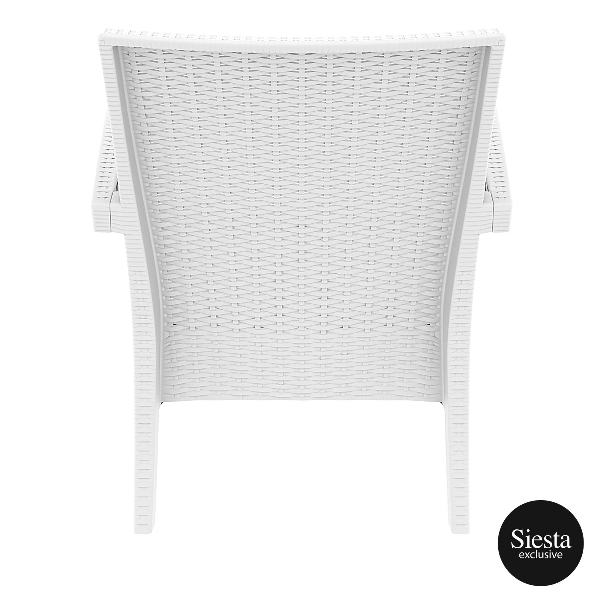 Resin Rattan Miami Tequila Lounge armchair white back