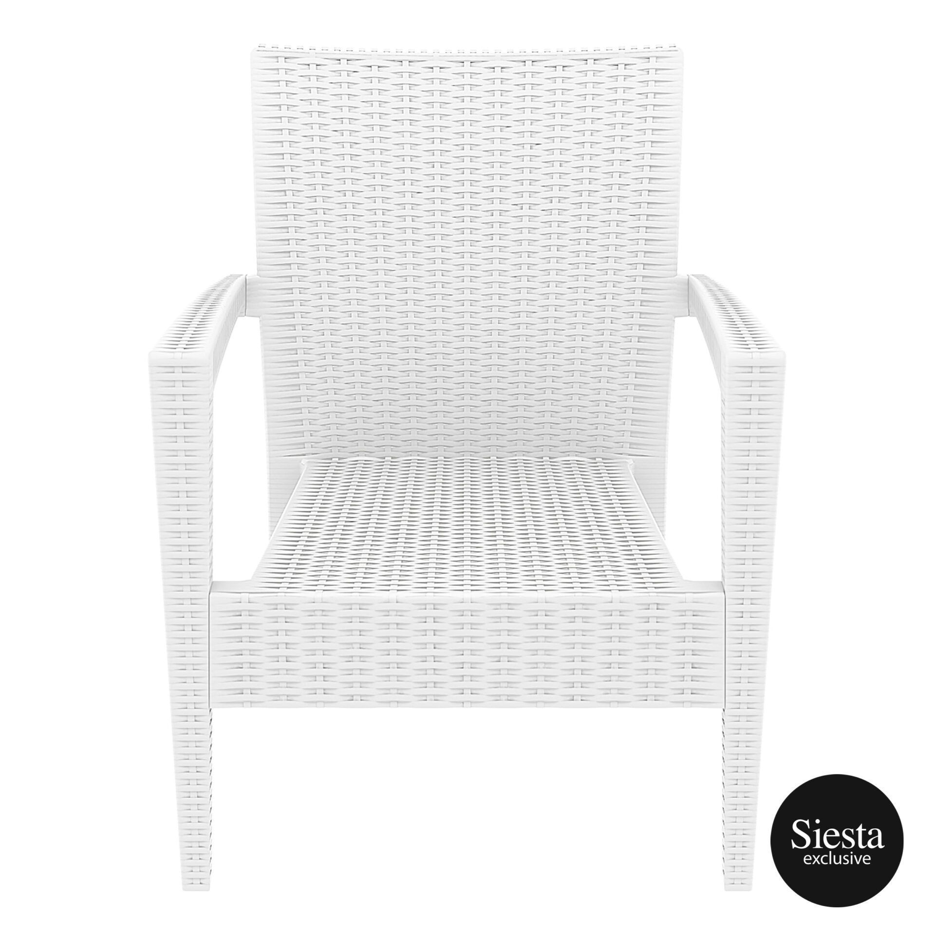 Resin Rattan Miami Tequila Lounge armchair white front