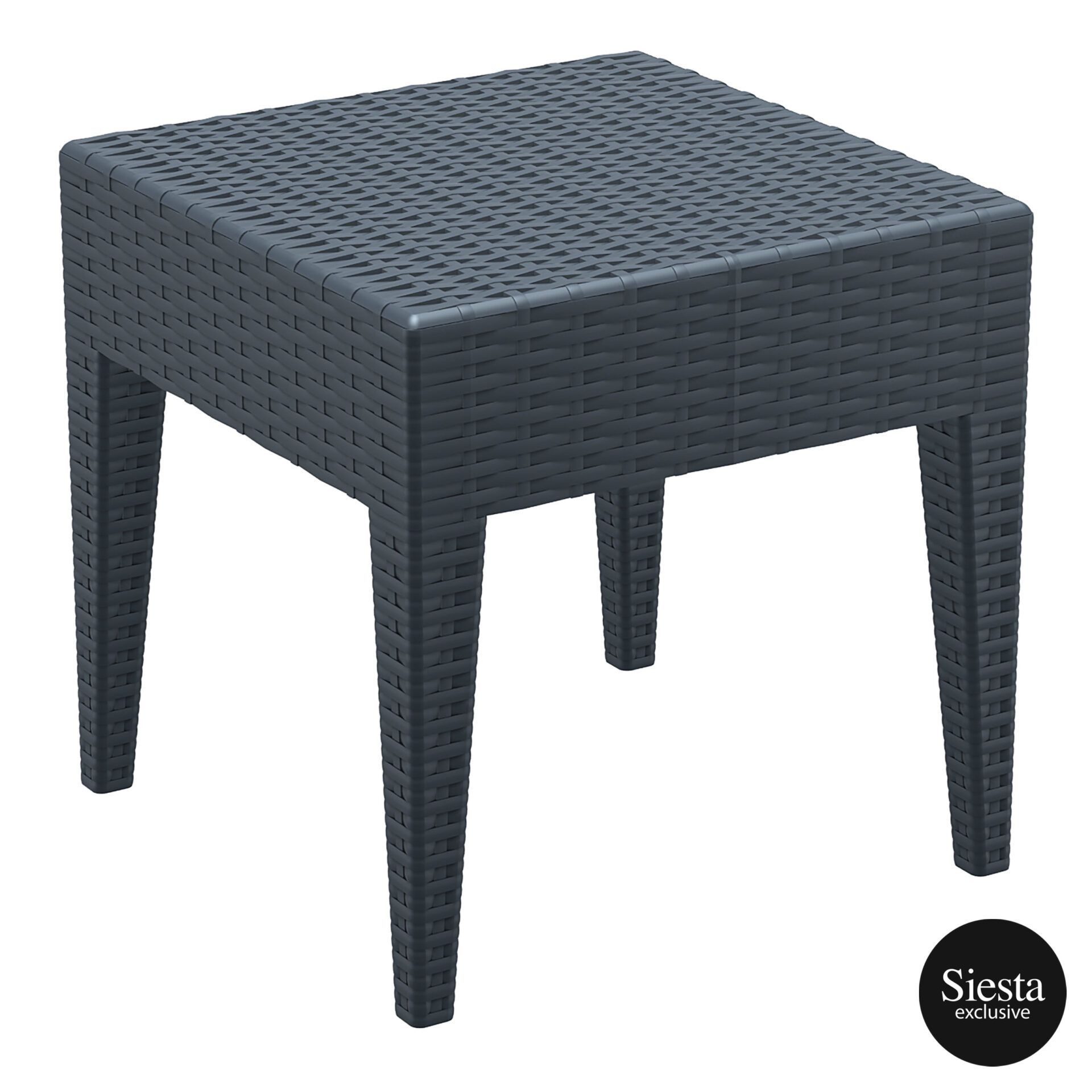 Resin Rattan Miami Tequila Lounge side table darkgrey front side