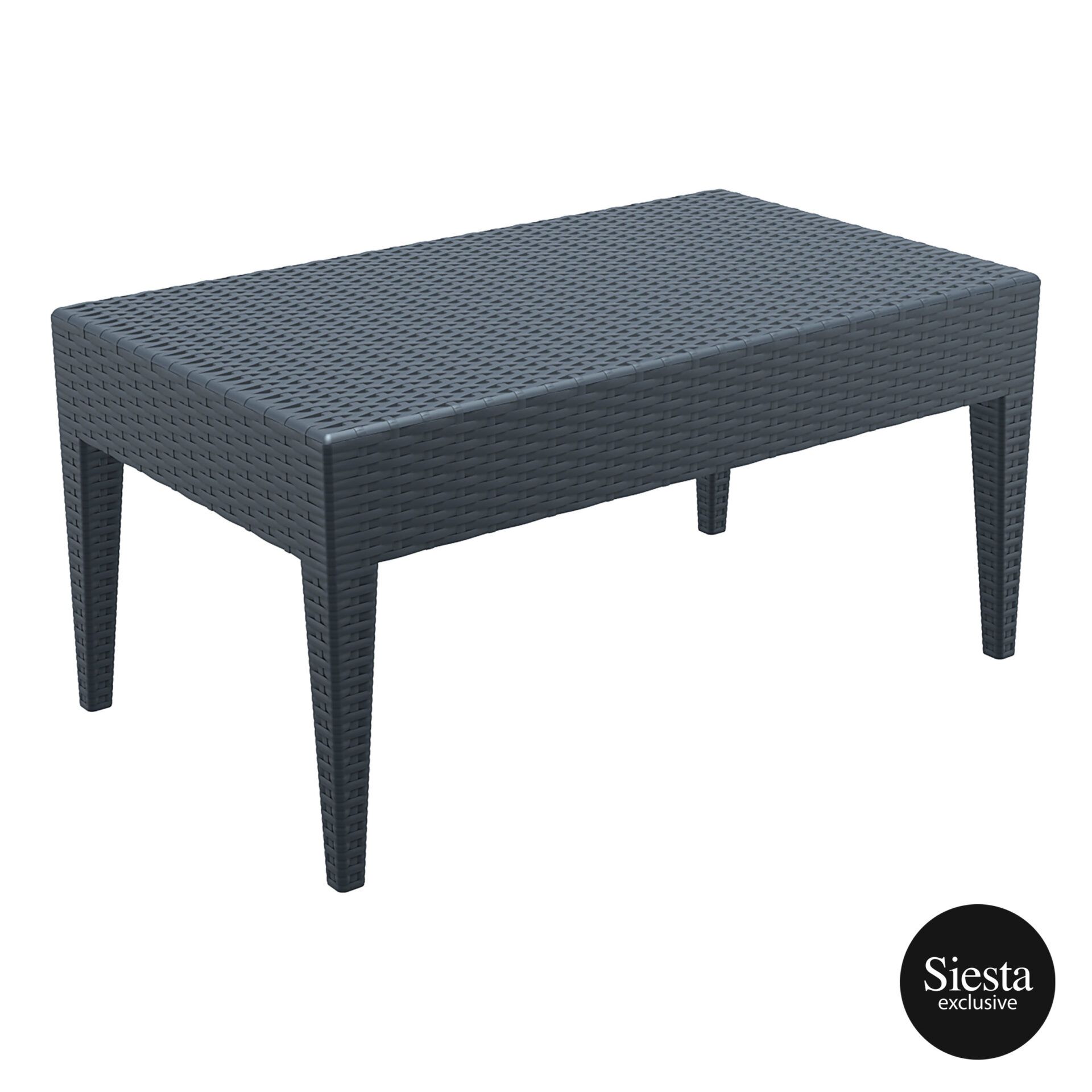 Resin Rattan Miami Tequila Lounge table darkgrey front side