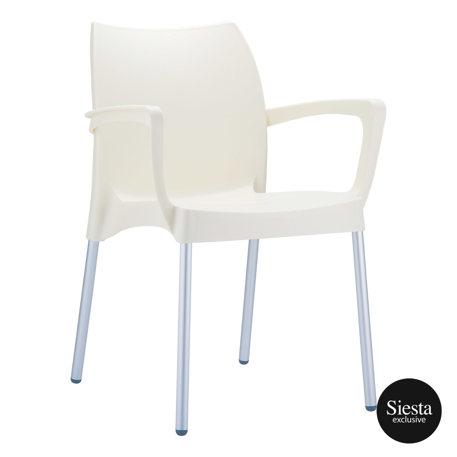 commercial polypropylene dolce chair beige front side 1