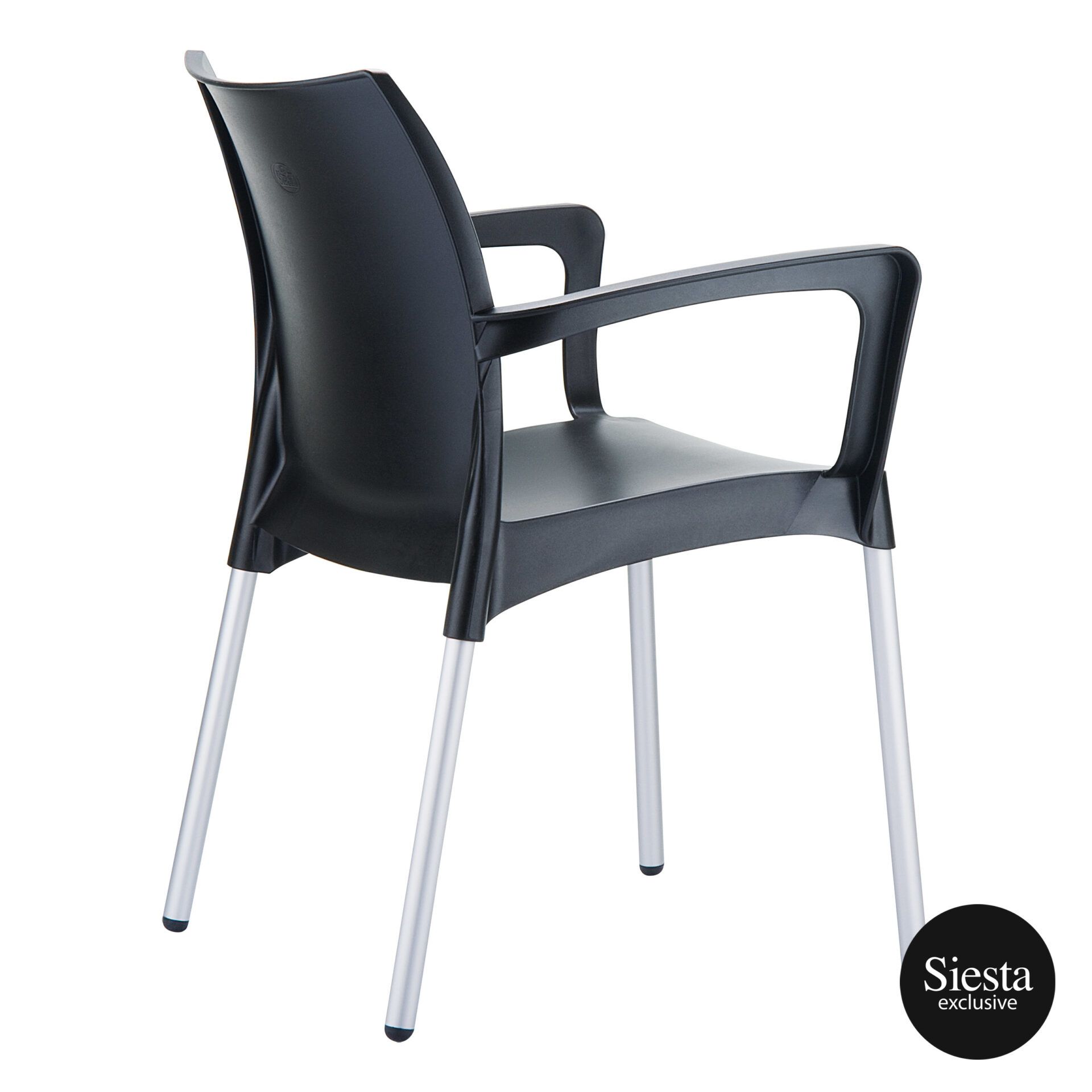 commercial polypropylene dolce chair black back side 1