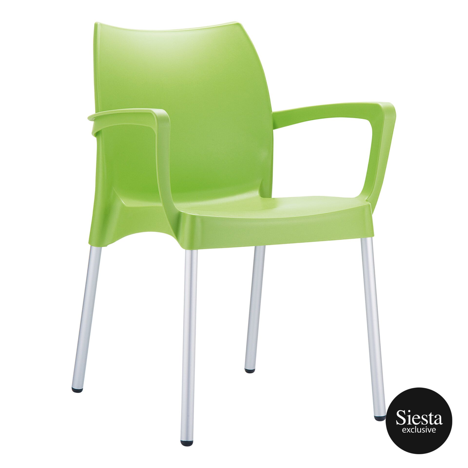 commercial polypropylene dolce chair green front side 1