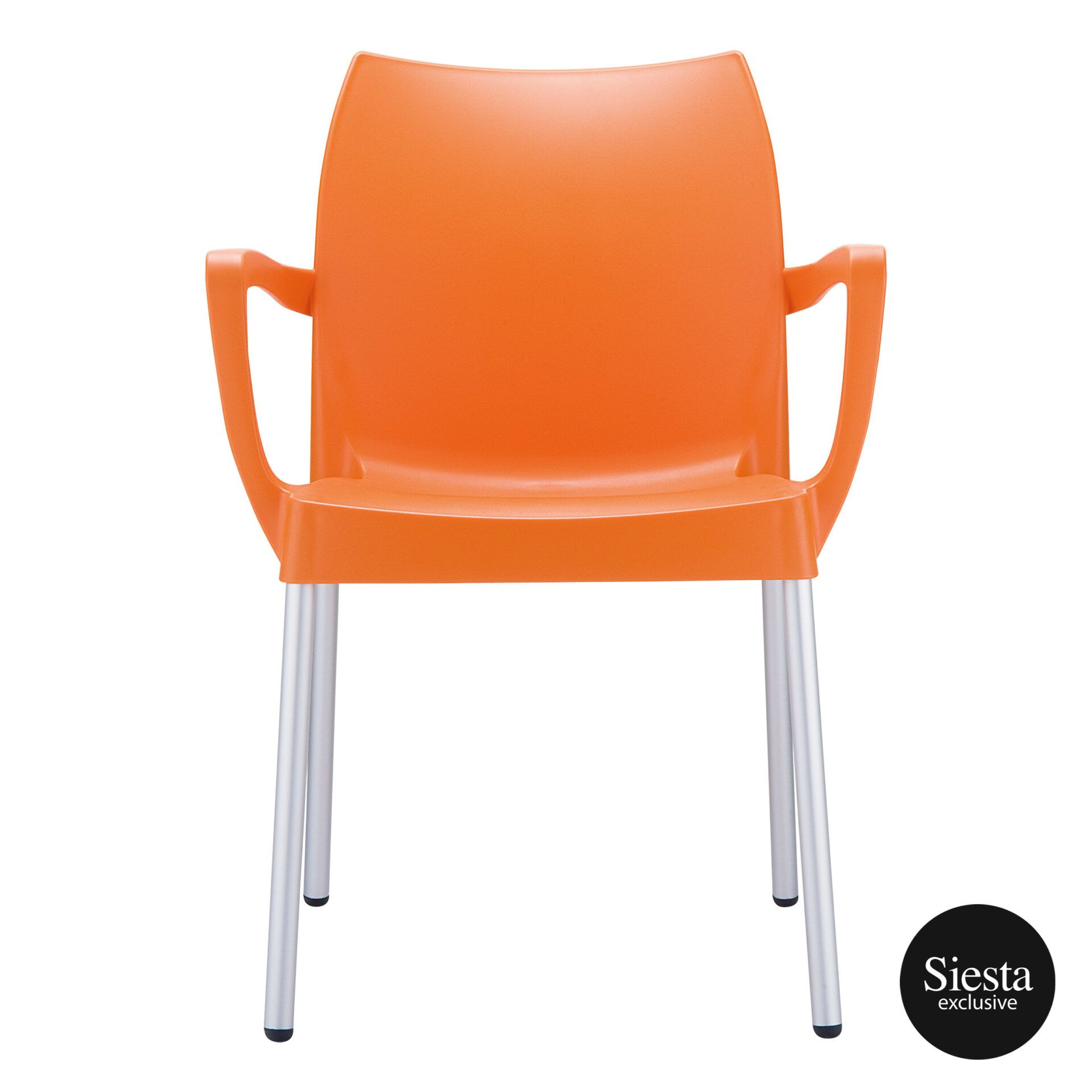 commercial polypropylene dolce chair orange front 1