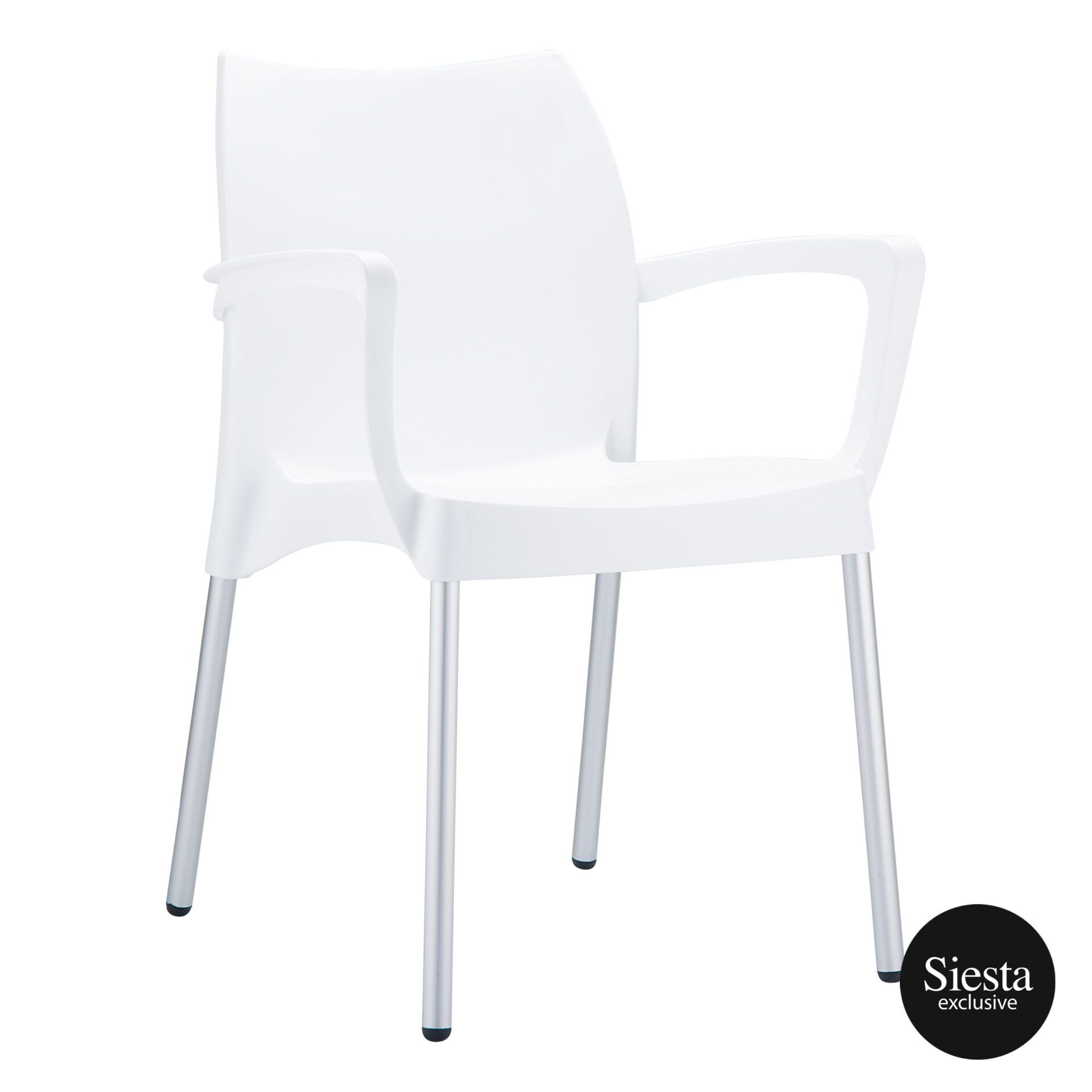 commercial polypropylene dolce chair white front side 1