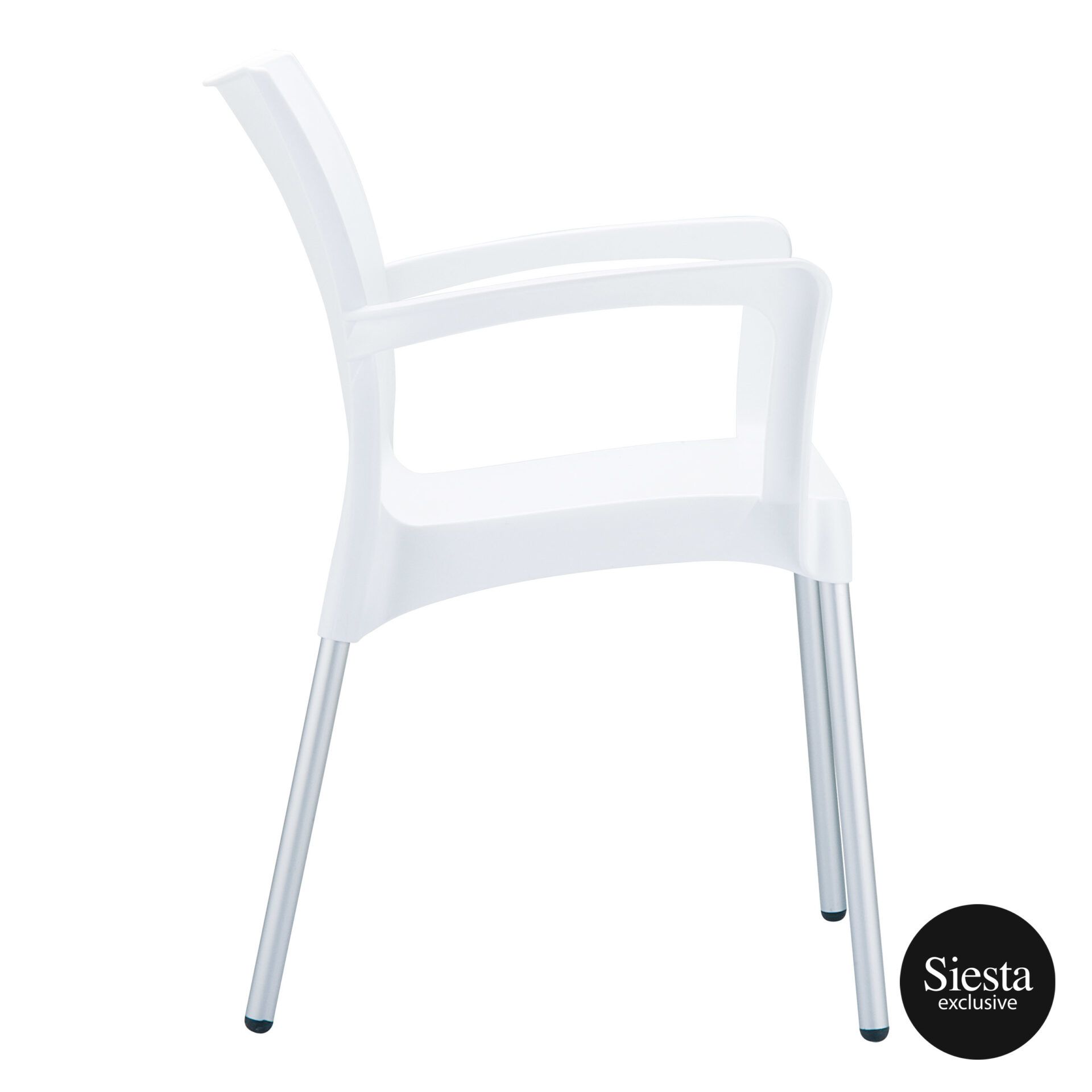 commercial polypropylene dolce chair white side 1