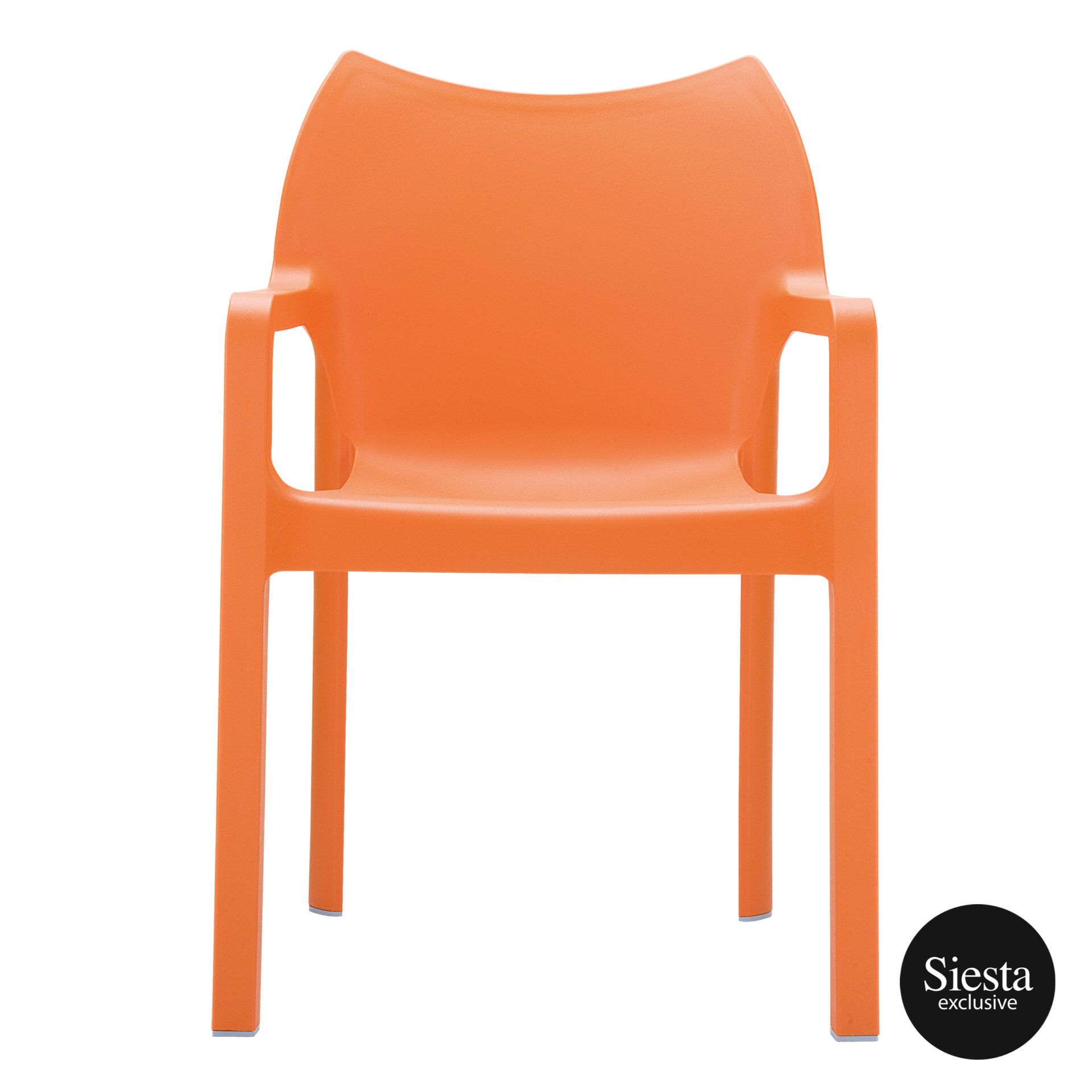 outdoor plastic seating diva chair orange front 1