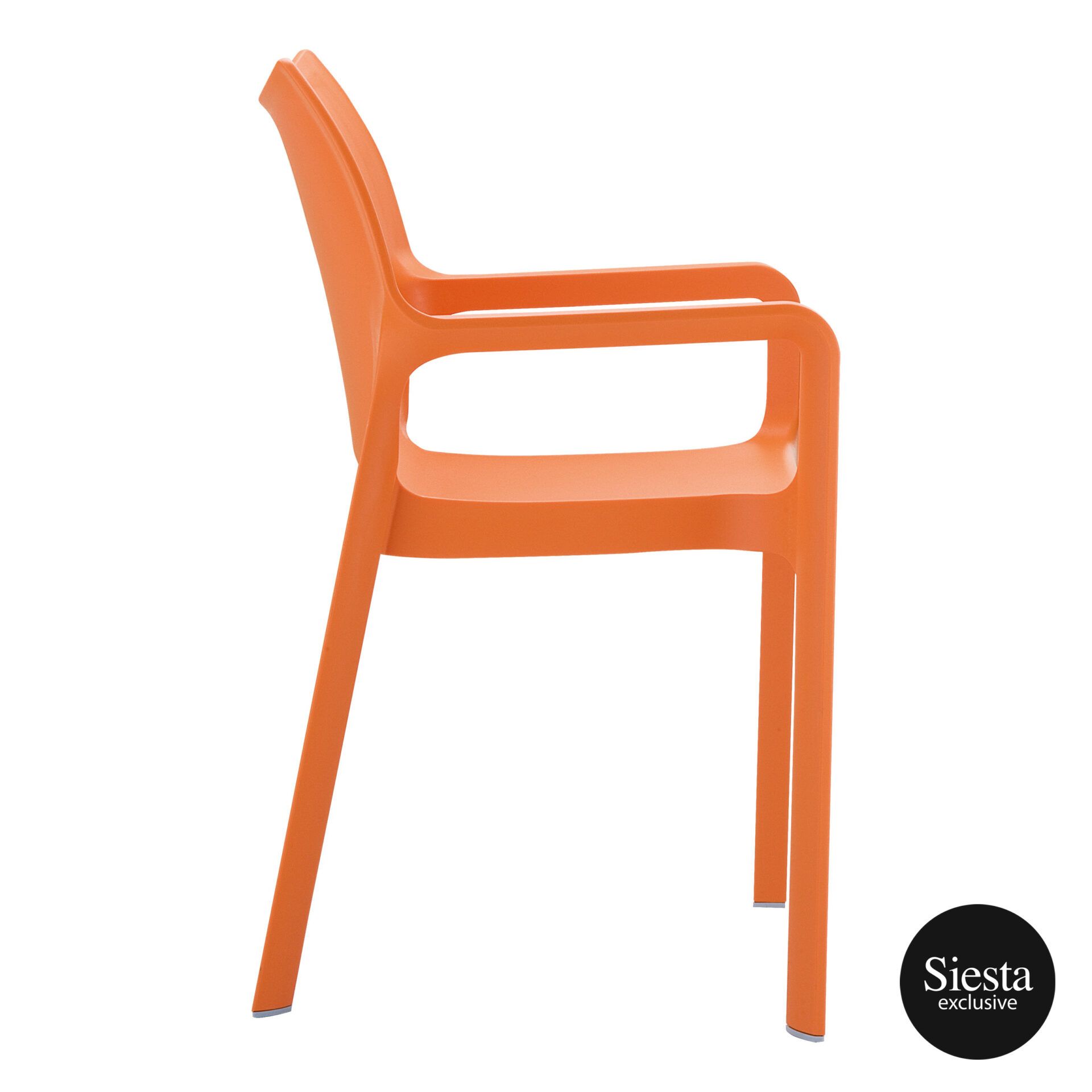 outdoor plastic seating diva chair orange side 1