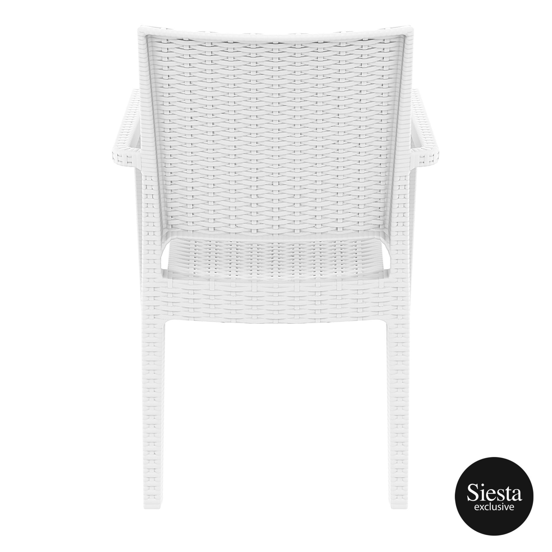 outdoor seating resin rattan ibiza armchair white back 1