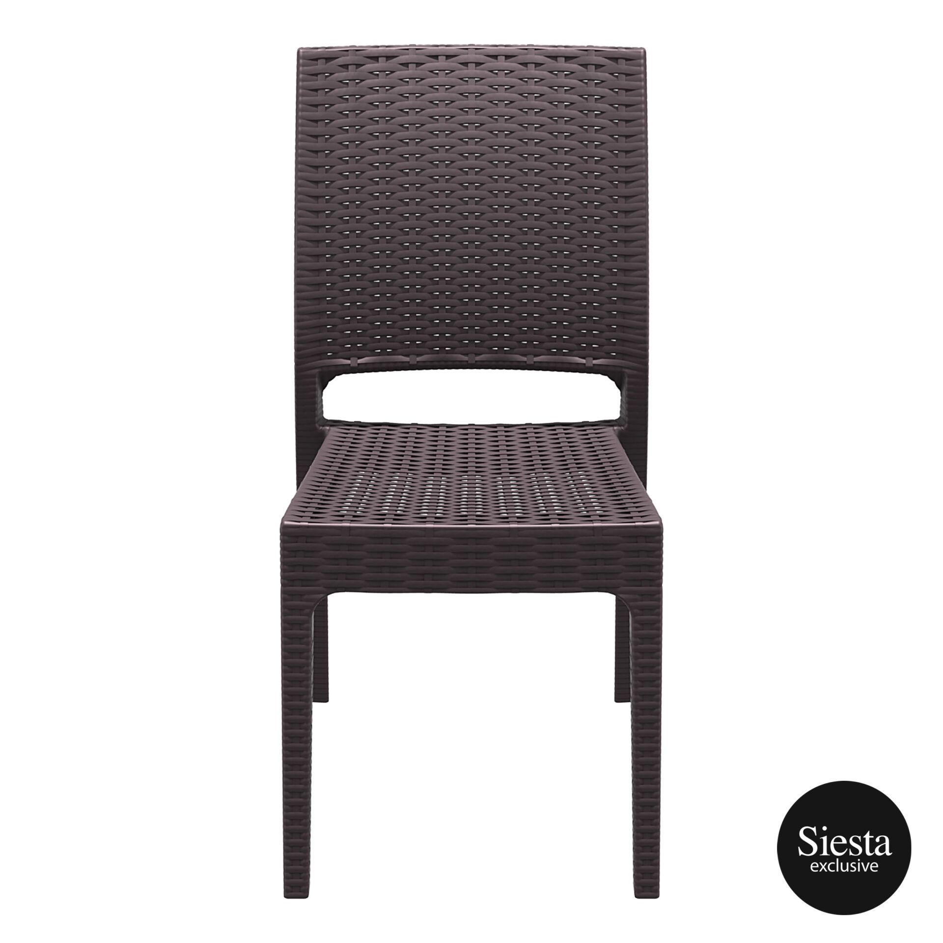 resin rattan dining florida chair brown front 1