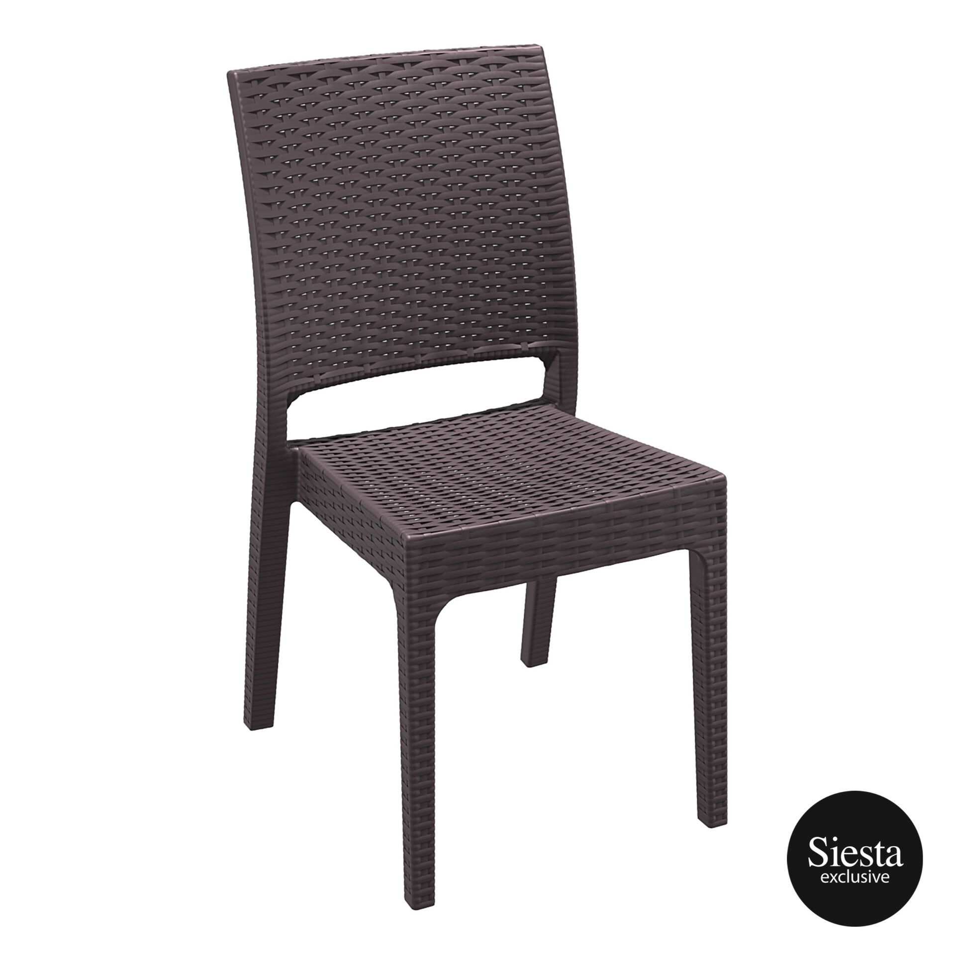 resin rattan dining florida chair brown front side 1
