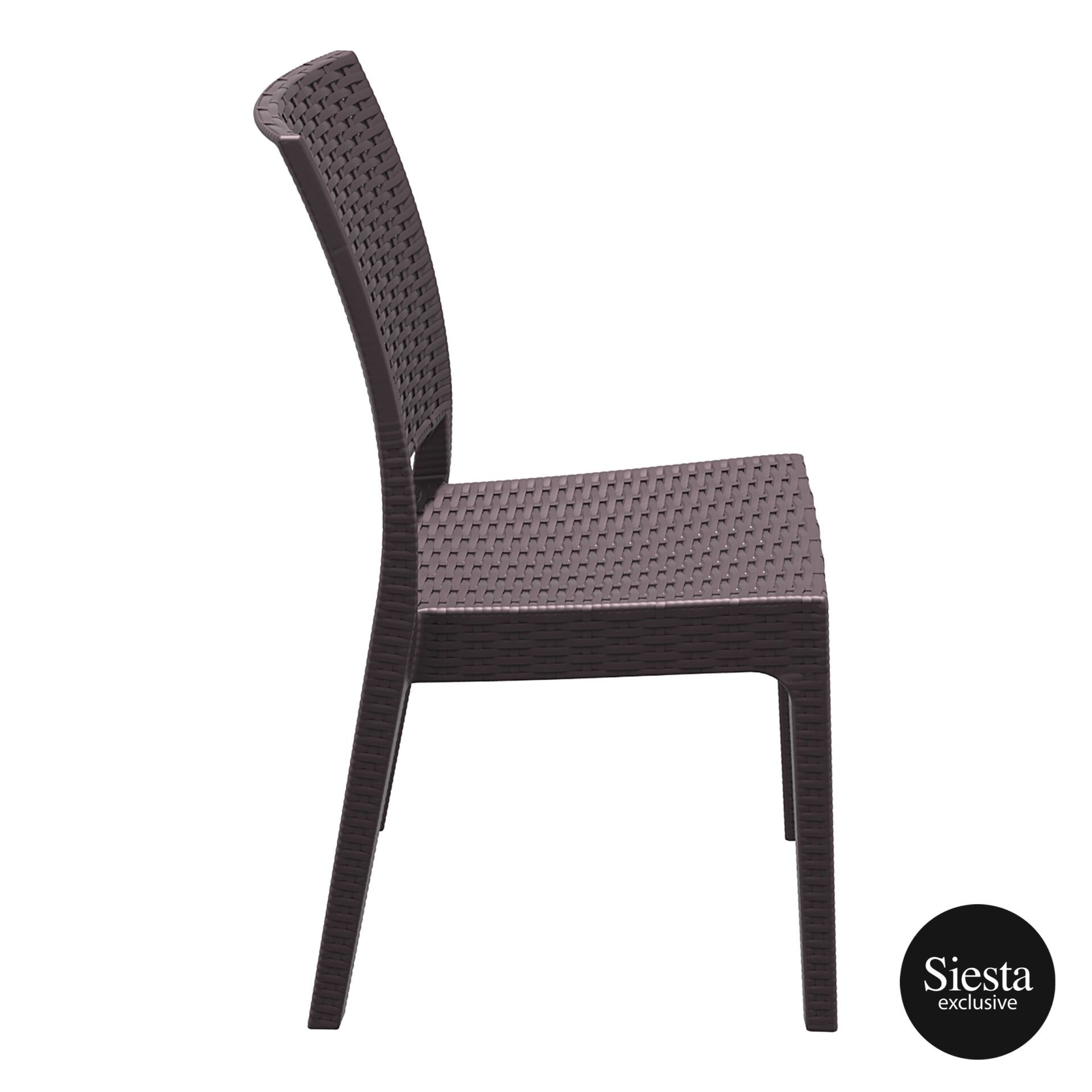 resin rattan dining florida chair brown side 1