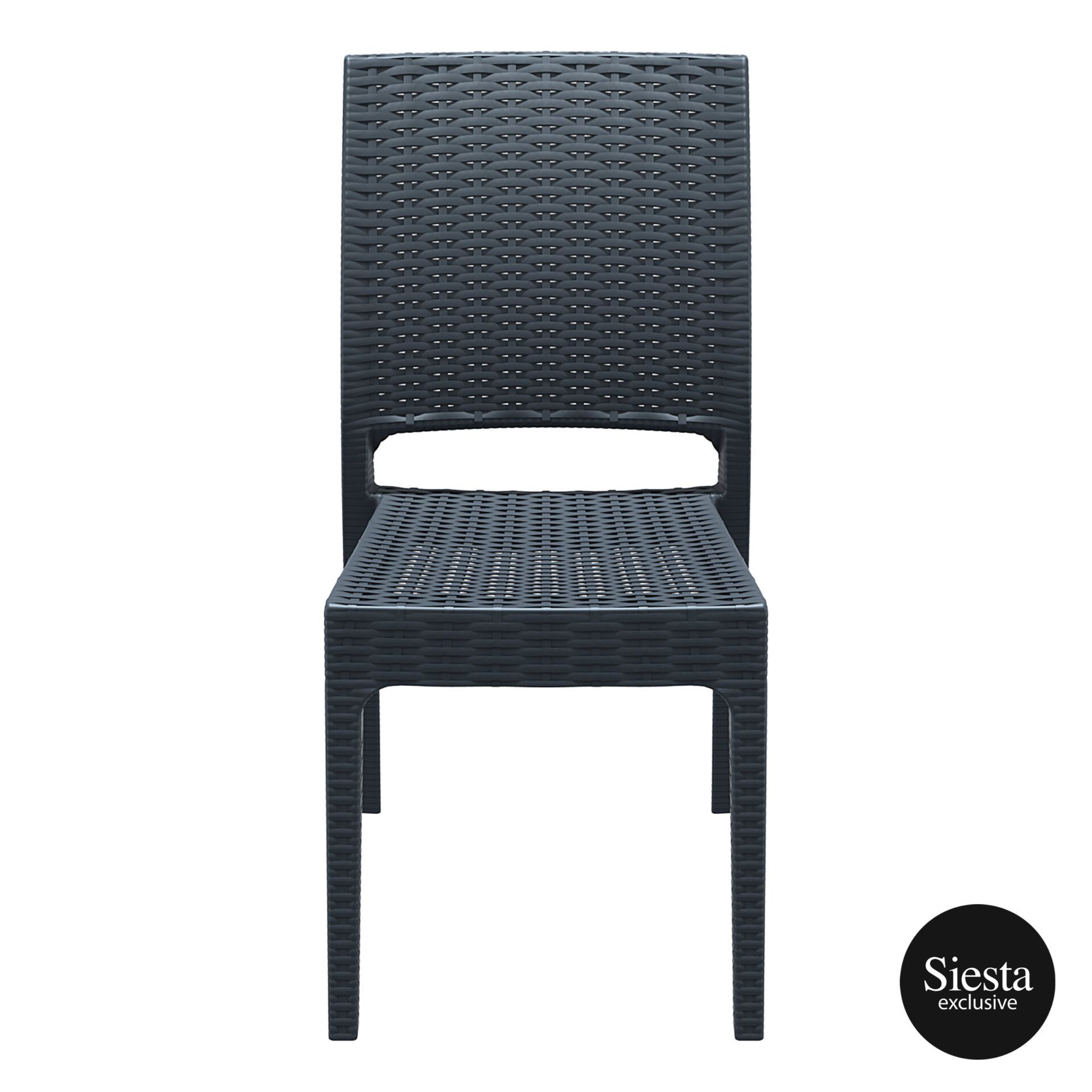 resin rattan dining florida chair darkgrey front 1