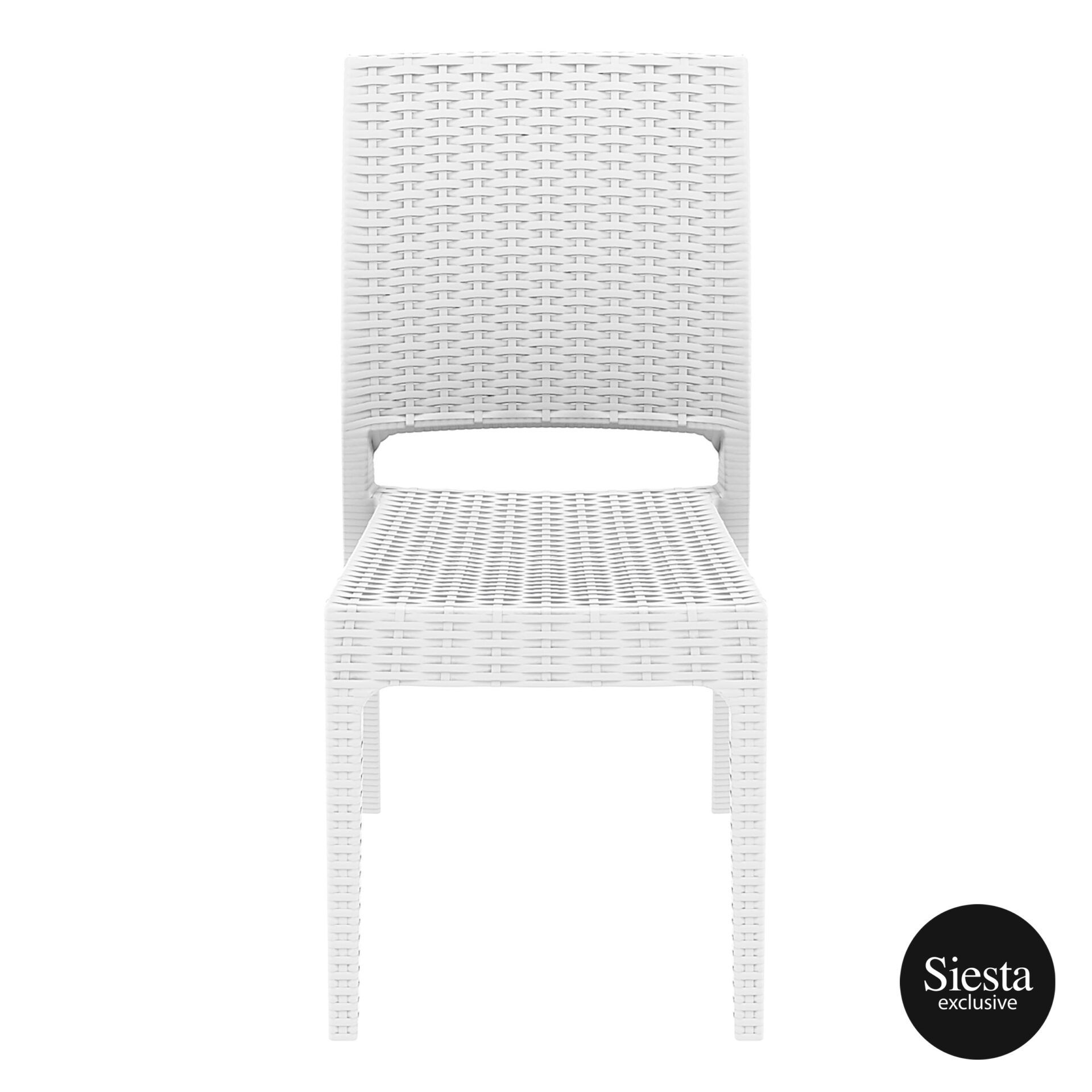 resin rattan dining florida chair white front 1