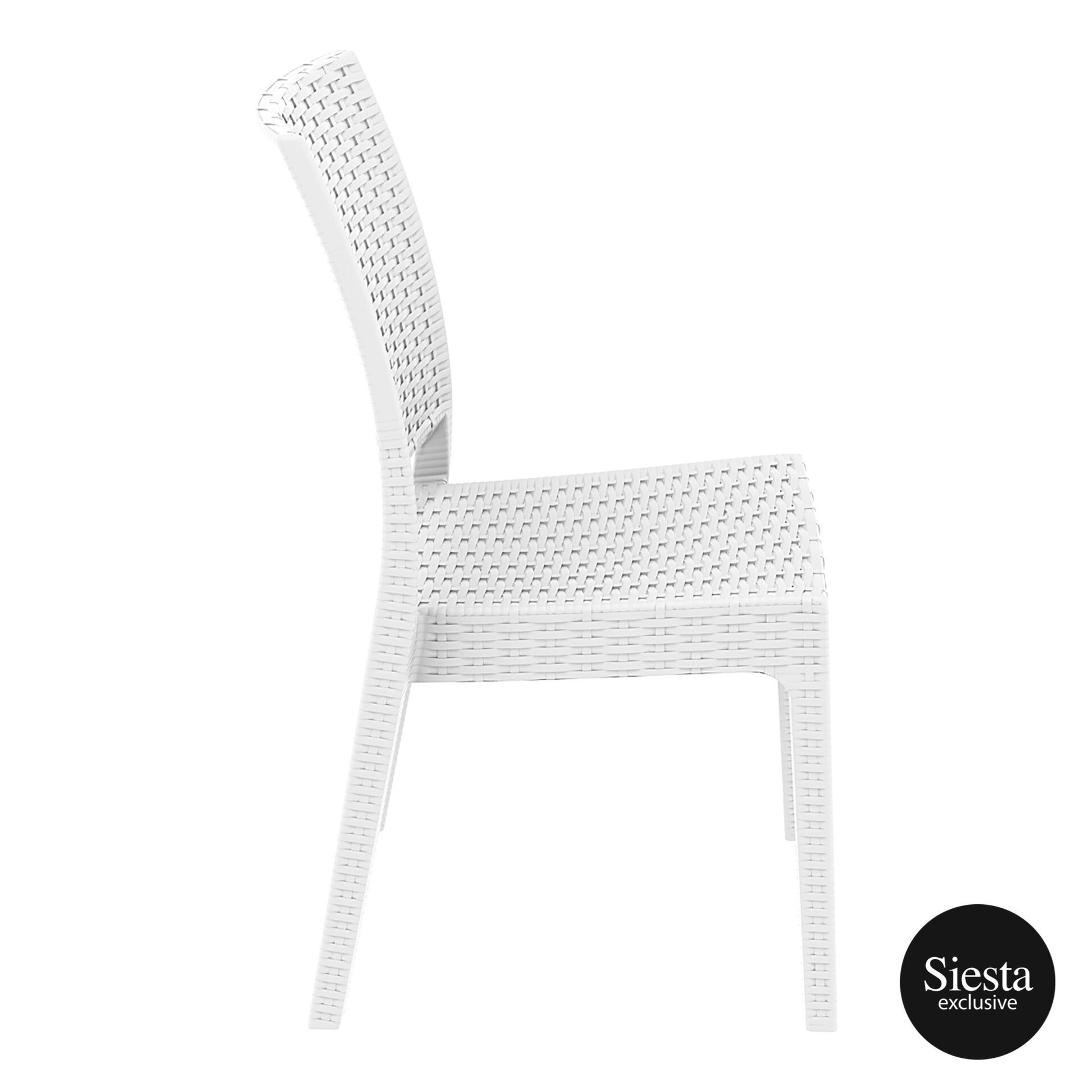 resin rattan dining florida chair white side 1