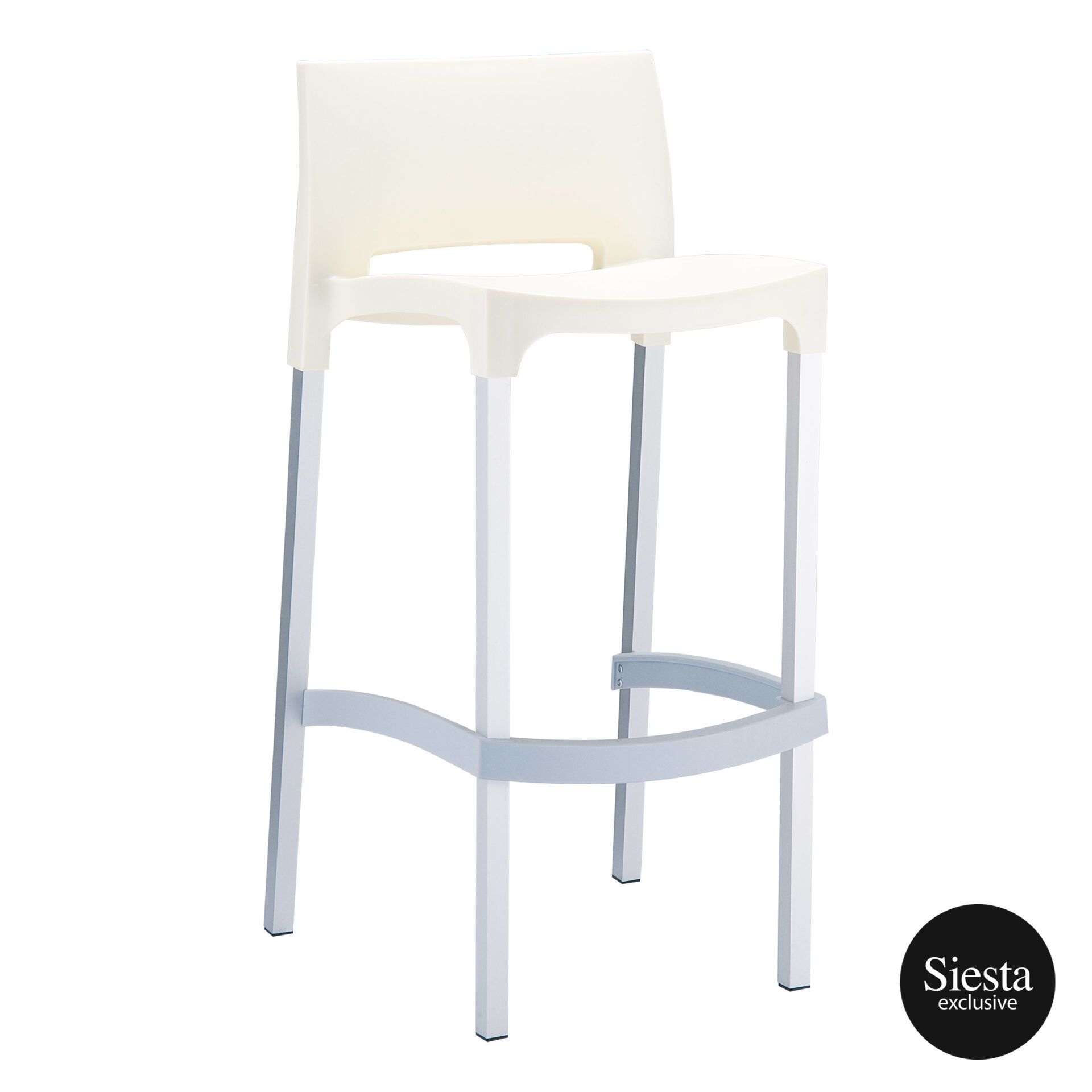 Commercial Plastic Gio Barstool beige front side