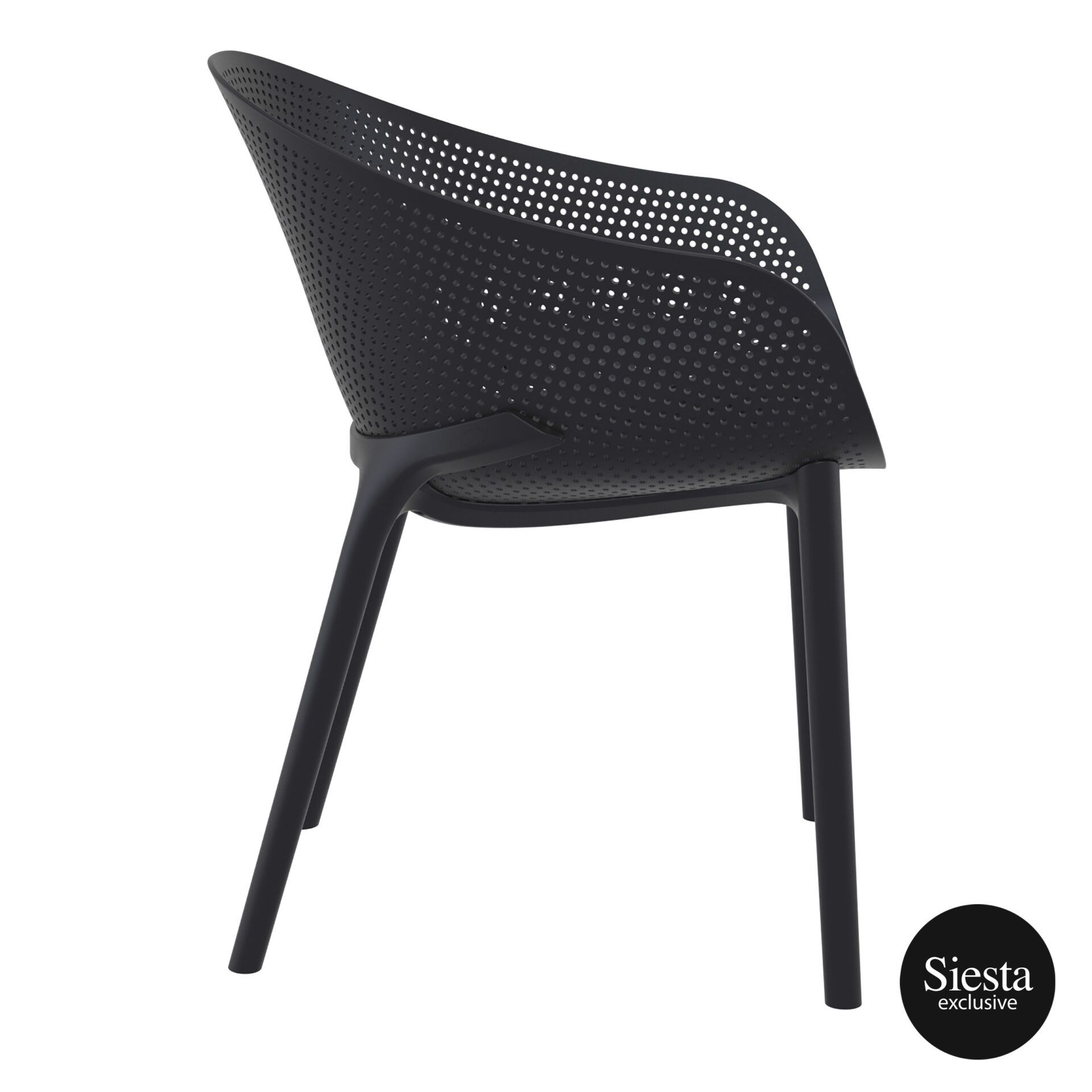 outdoor seating polypropylene sky chair black side 1