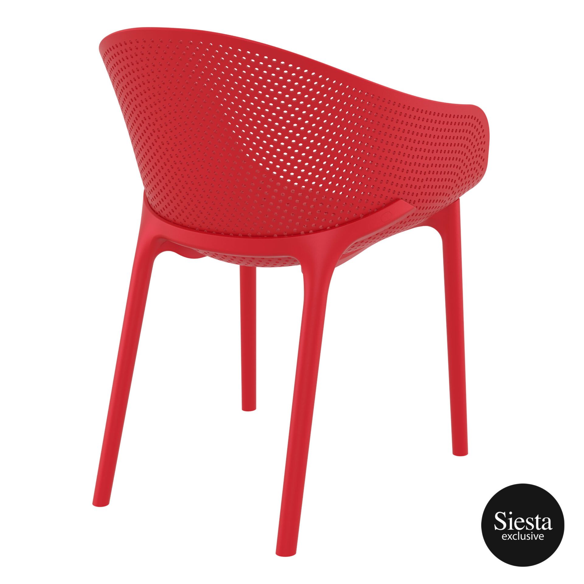 outdoor seating polypropylene sky chair red back side 1