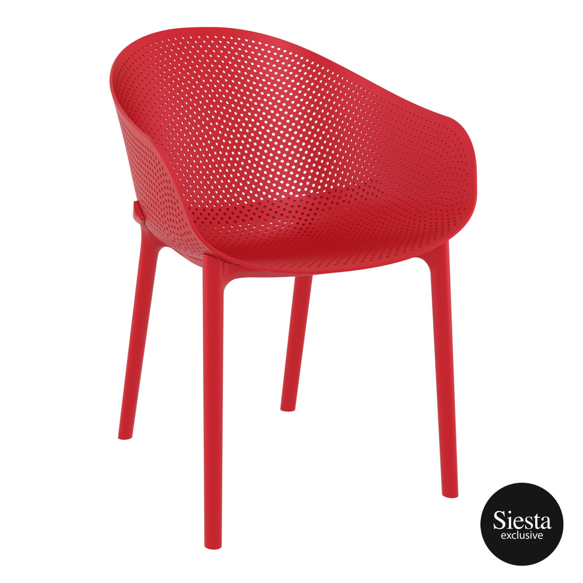 outdoor seating polypropylene sky chair red front side 1