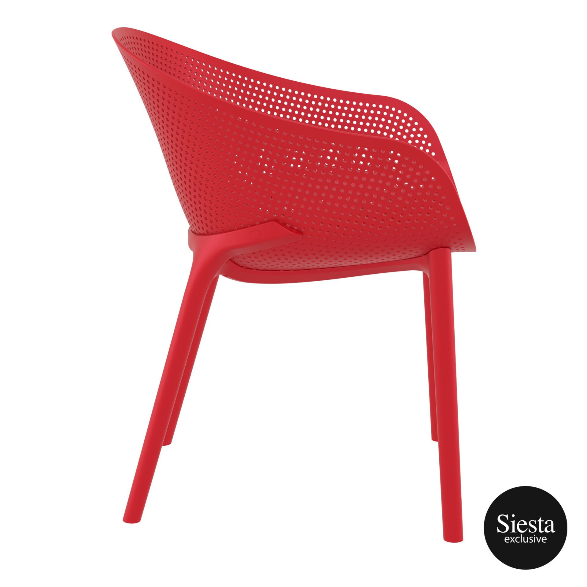outdoor seating polypropylene sky chair red side 1
