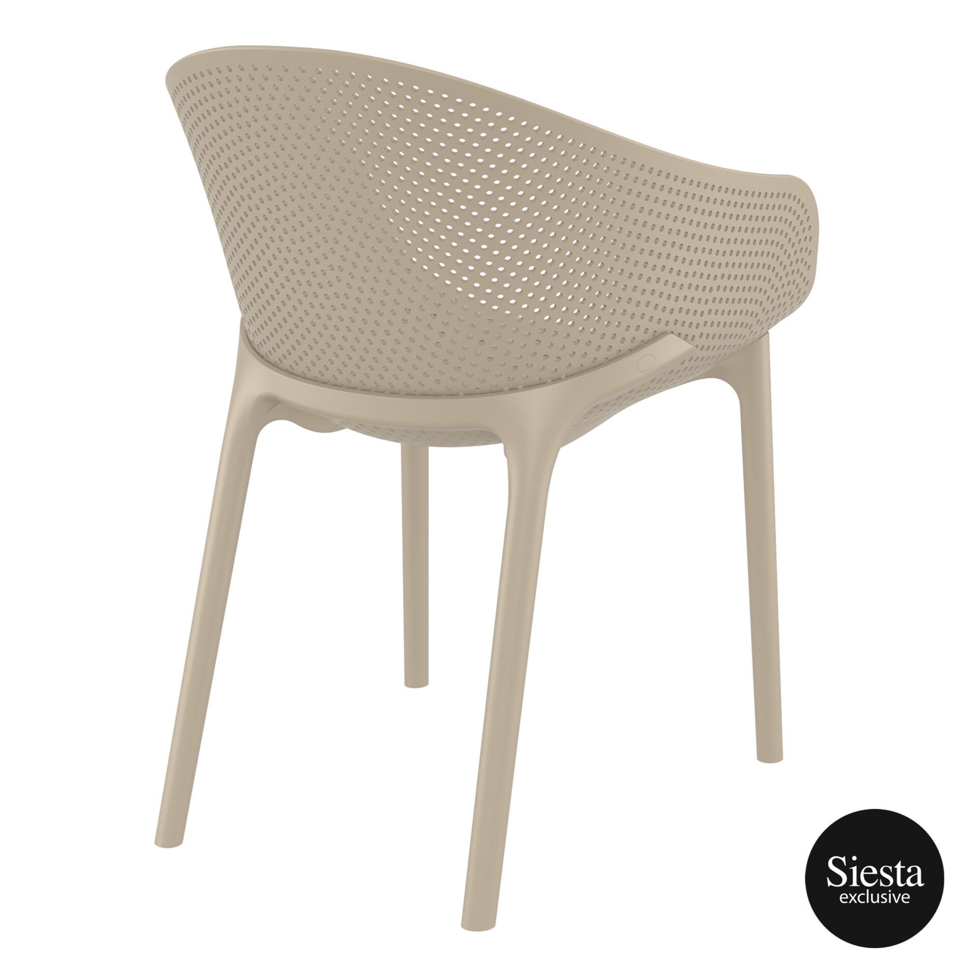 outdoor seating polypropylene sky chair taupe back side 1