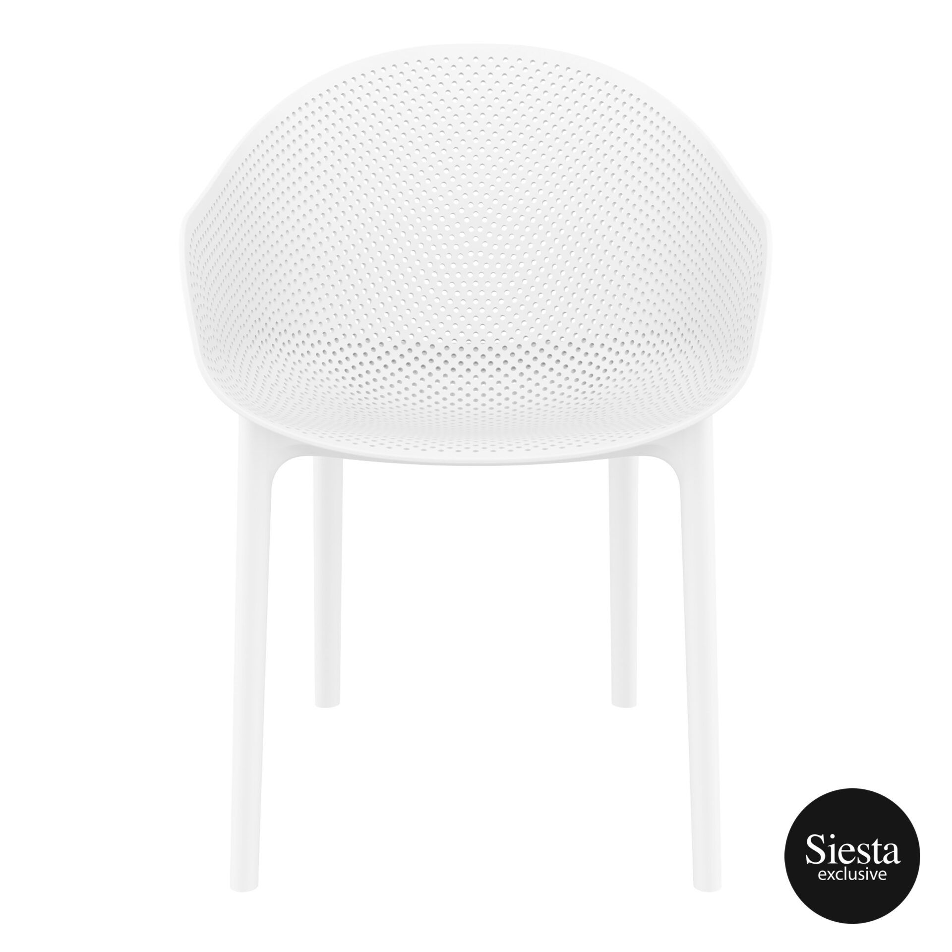 outdoor seating polypropylene sky chair white front 1
