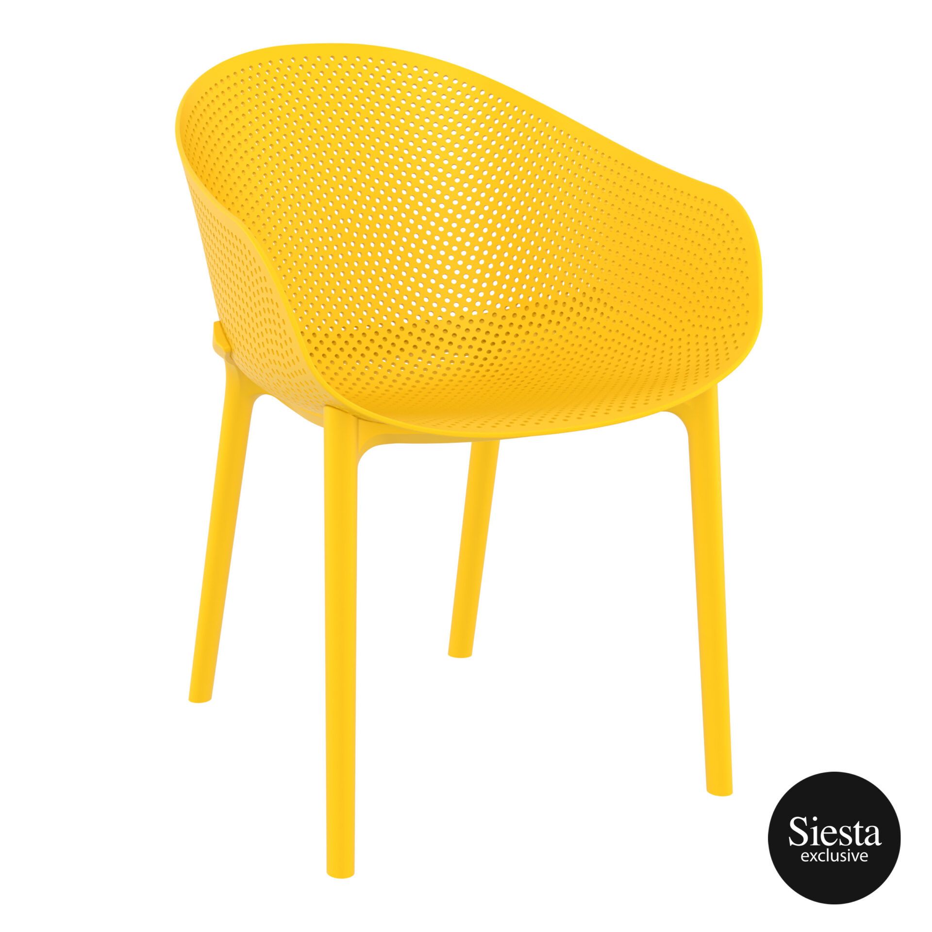 outdoor seating polypropylene sky chair yellow front side 1