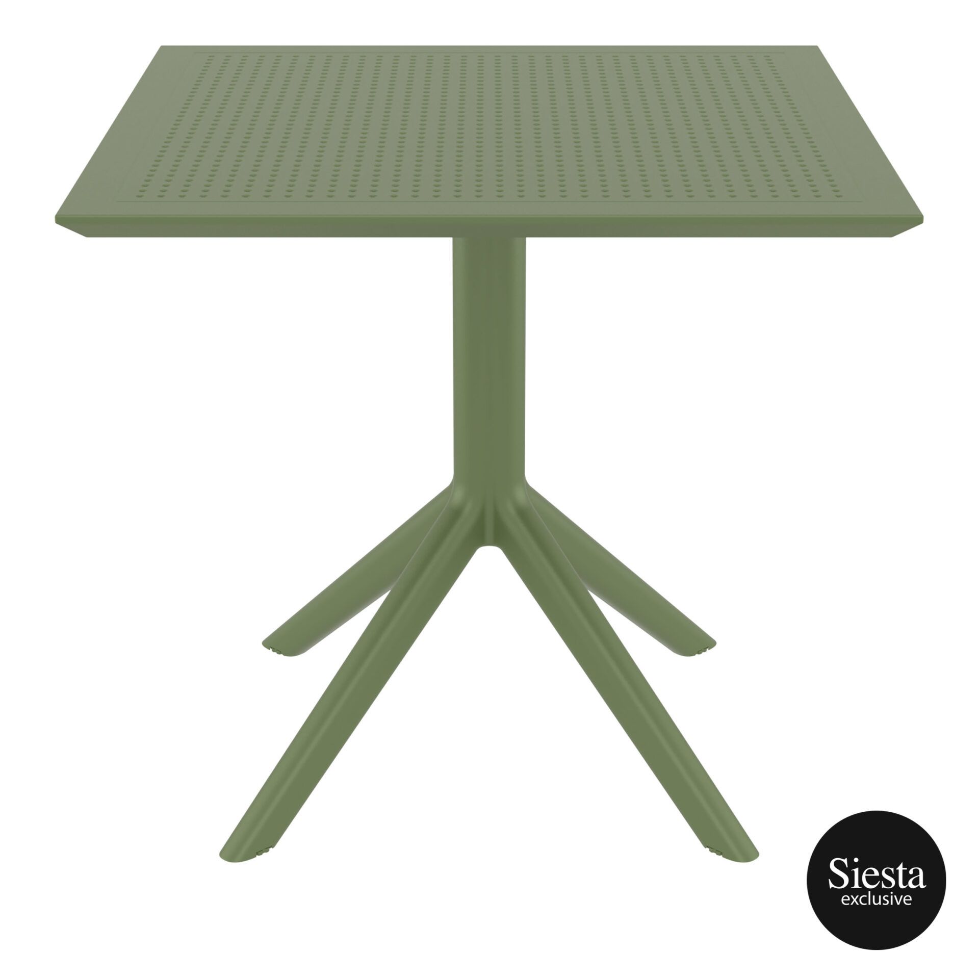 polypropylene outdoor cafe sky table 80 olive green front 1