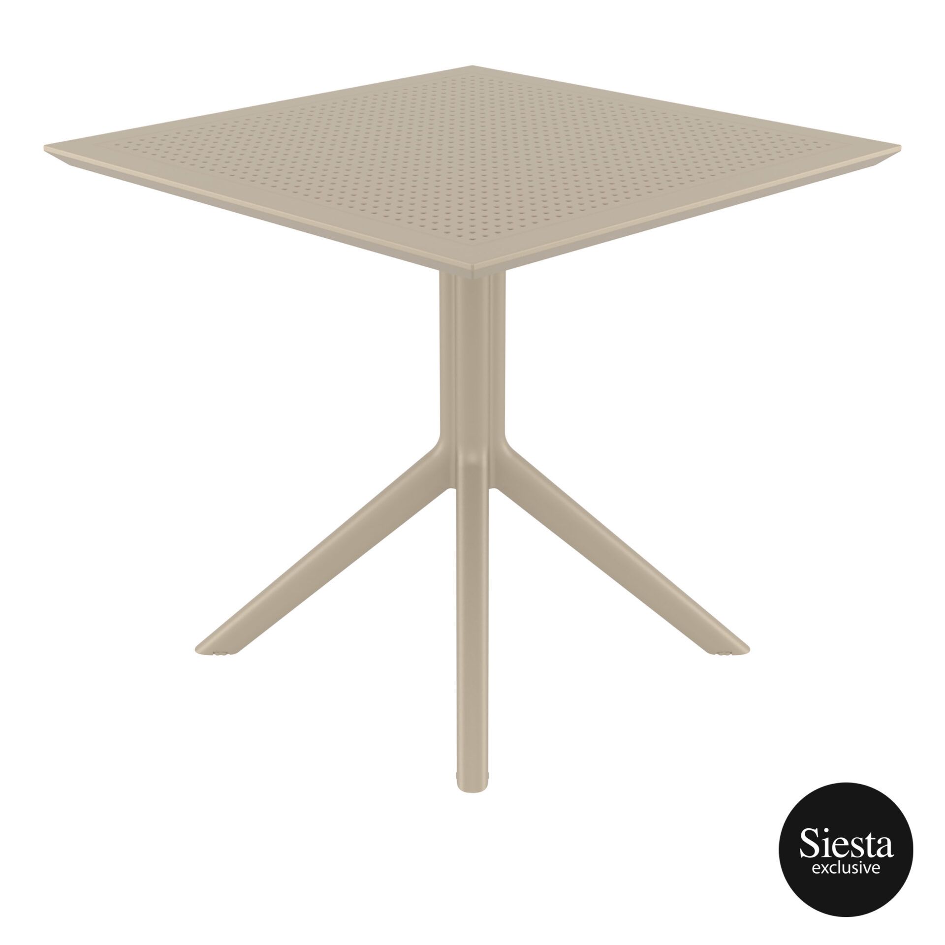 polypropylene outdoor cafe sky table 80 taupe side 1