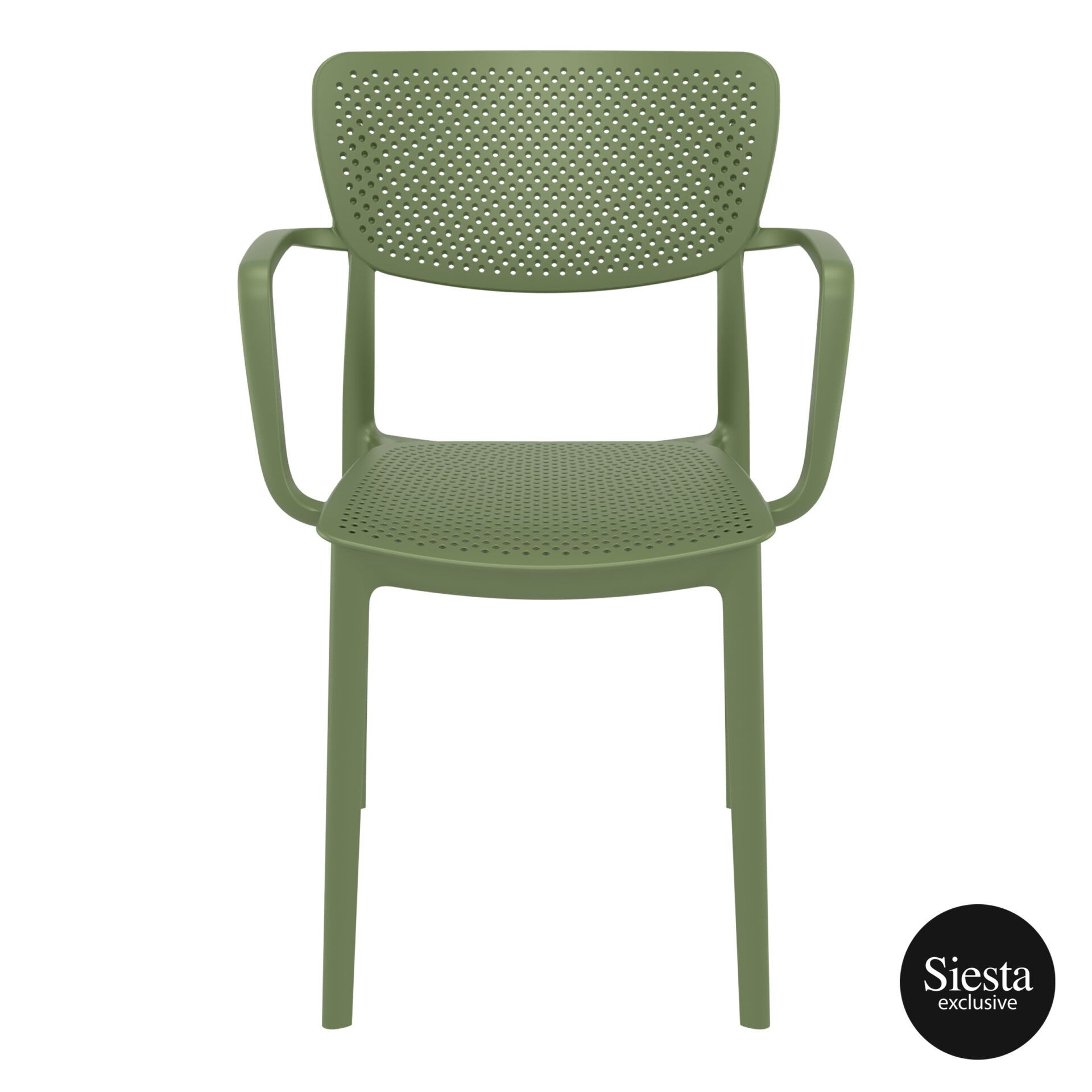 polypropylene hospitality seating loft armchair olive green front 1