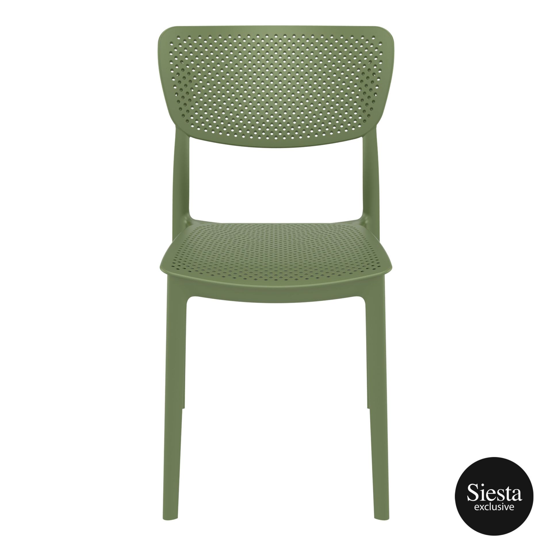 polypropylene hospitality seating lucy chair olive green front 1