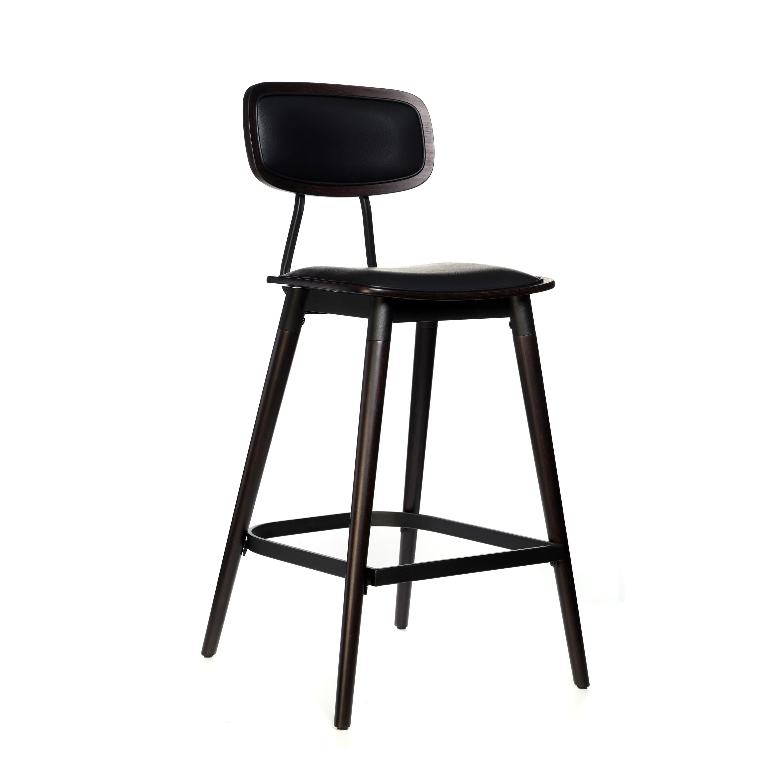 felix barstool – black vinyl seat – chocolate – black frame a8