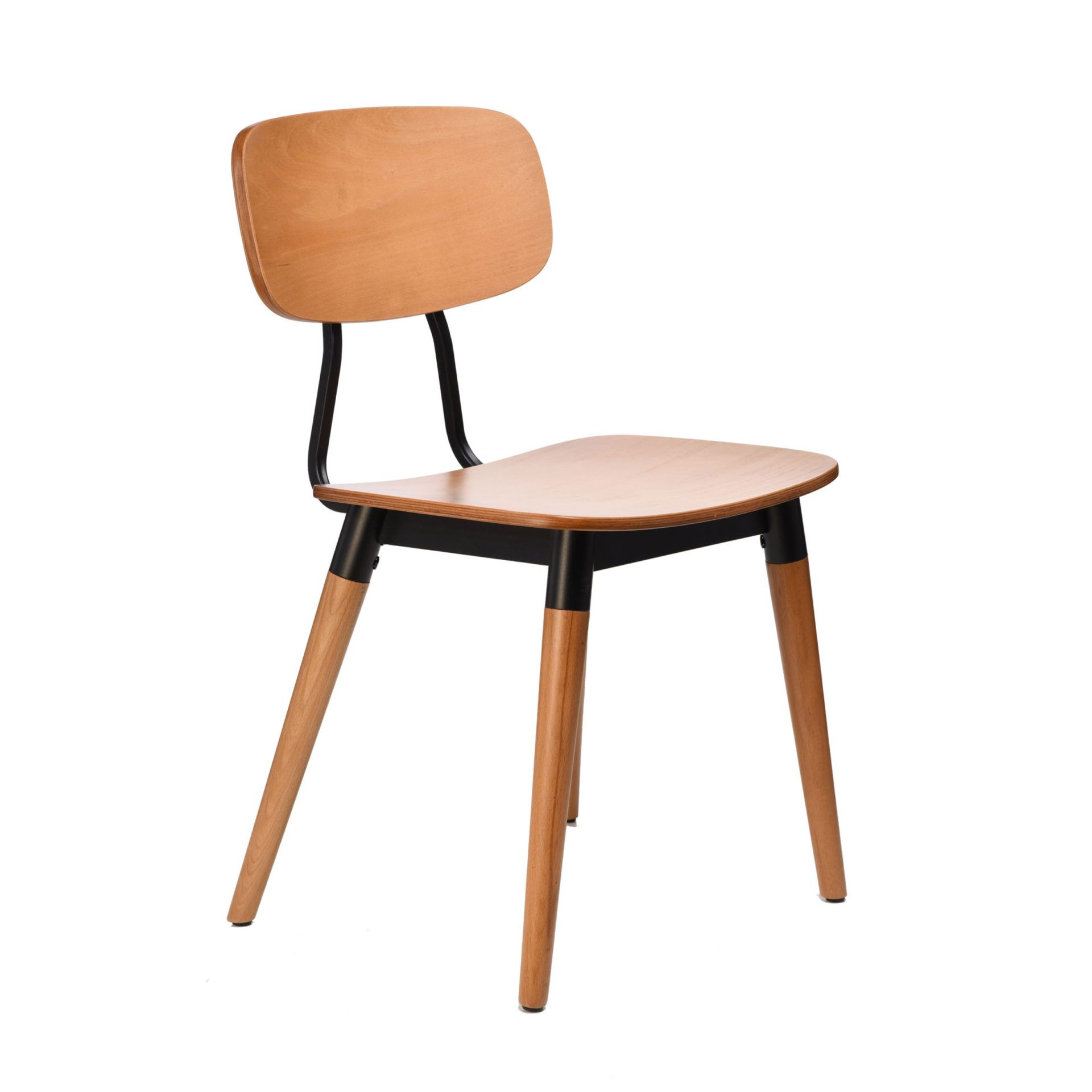 felix chair – ply seat – lancaster oak – black frame i8 2