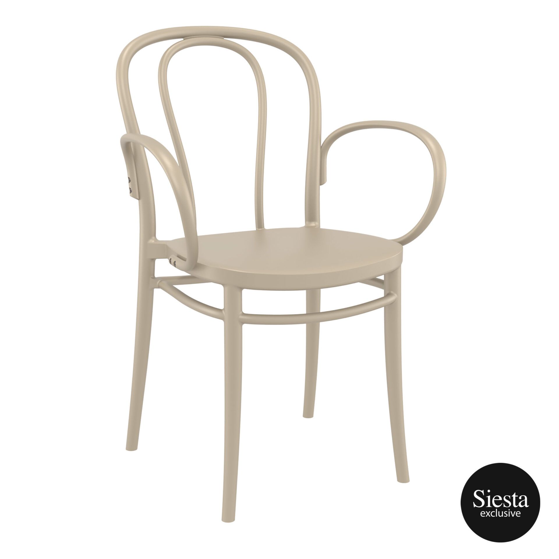 Restaurant Seating Polypropylene Victor Armchair taupe front side