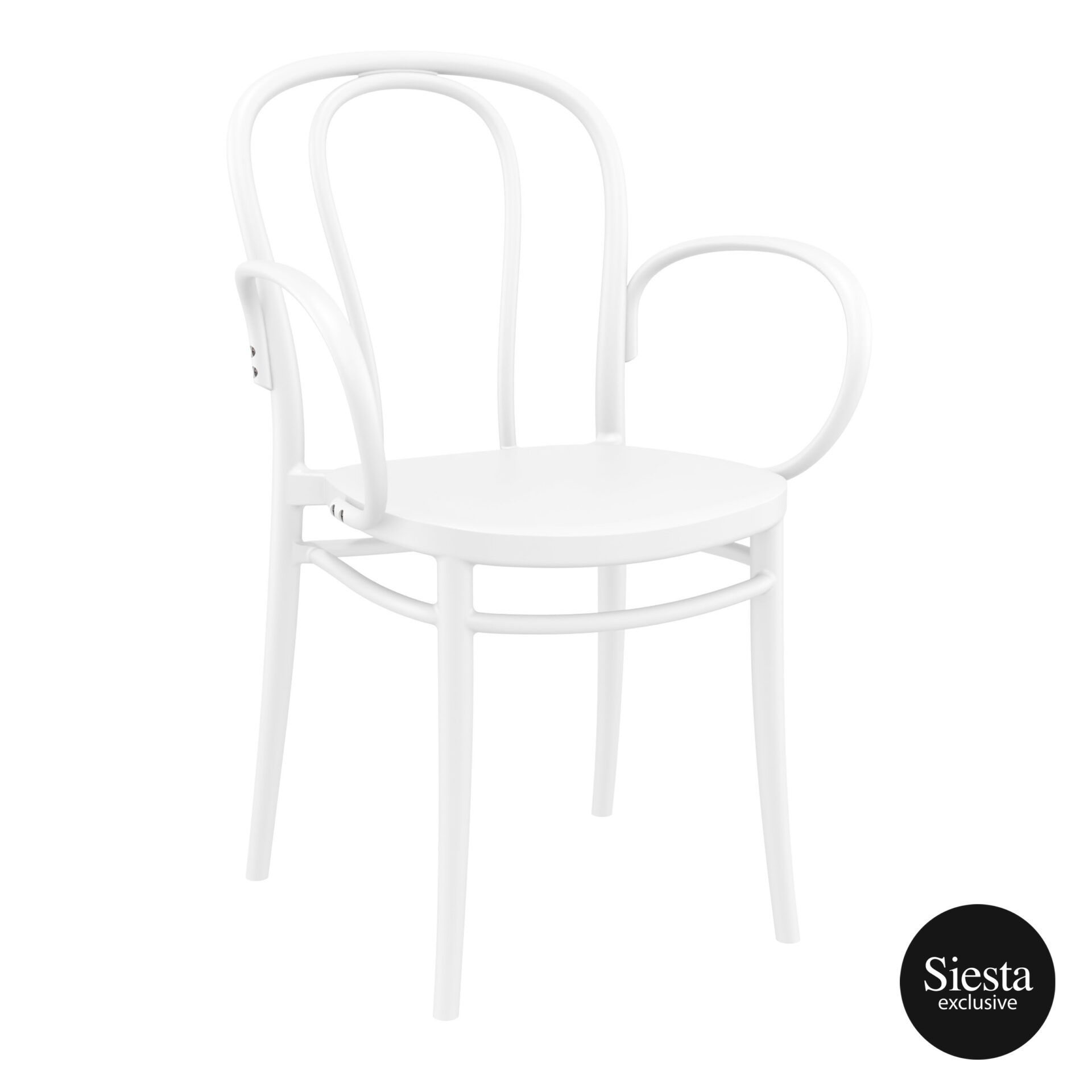 Restaurant Seating Polypropylene Victor Armchair white front side