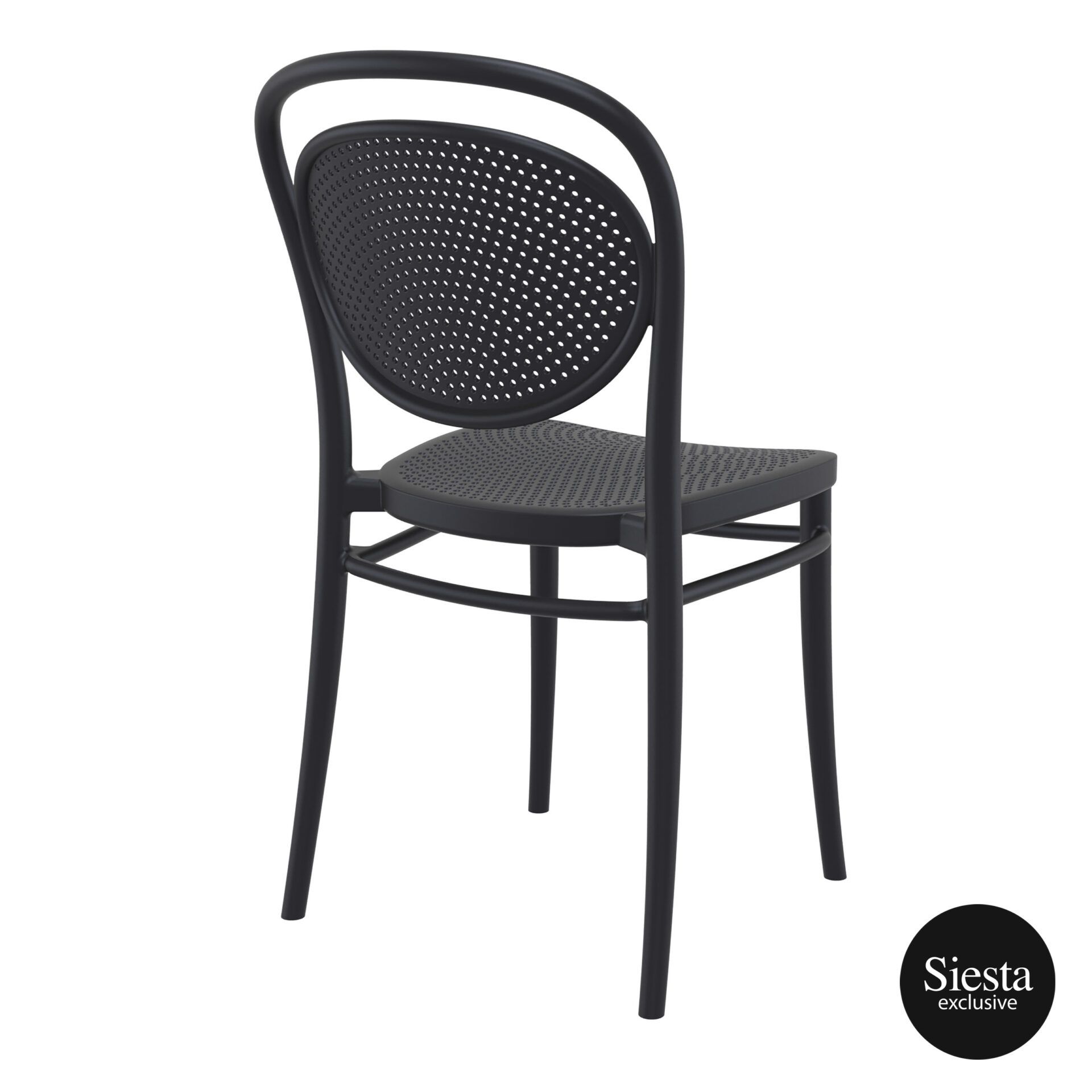restaurant plastic dining marcel chair black back side 1