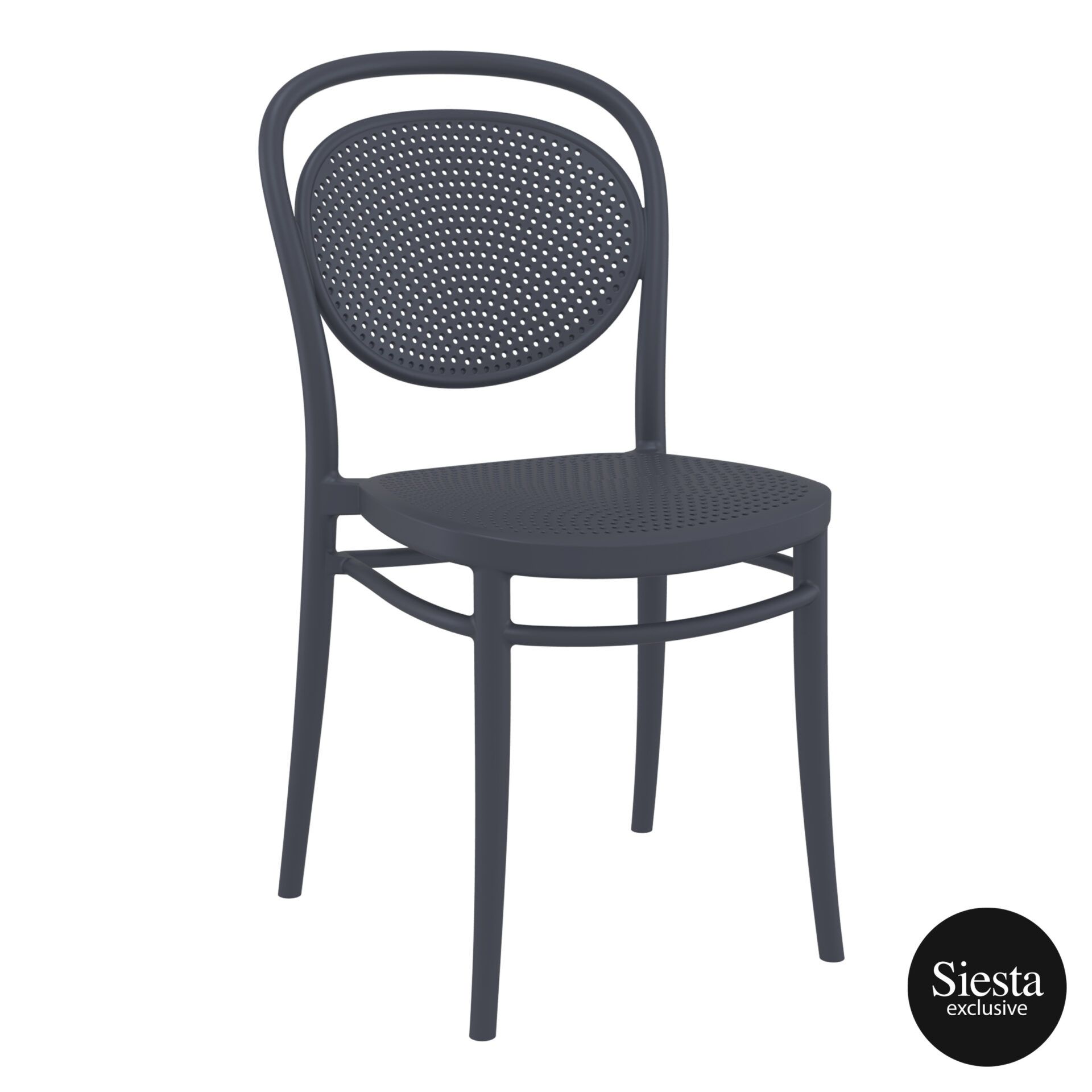 restaurant plastic dining marcel chair darkgrey front side 2