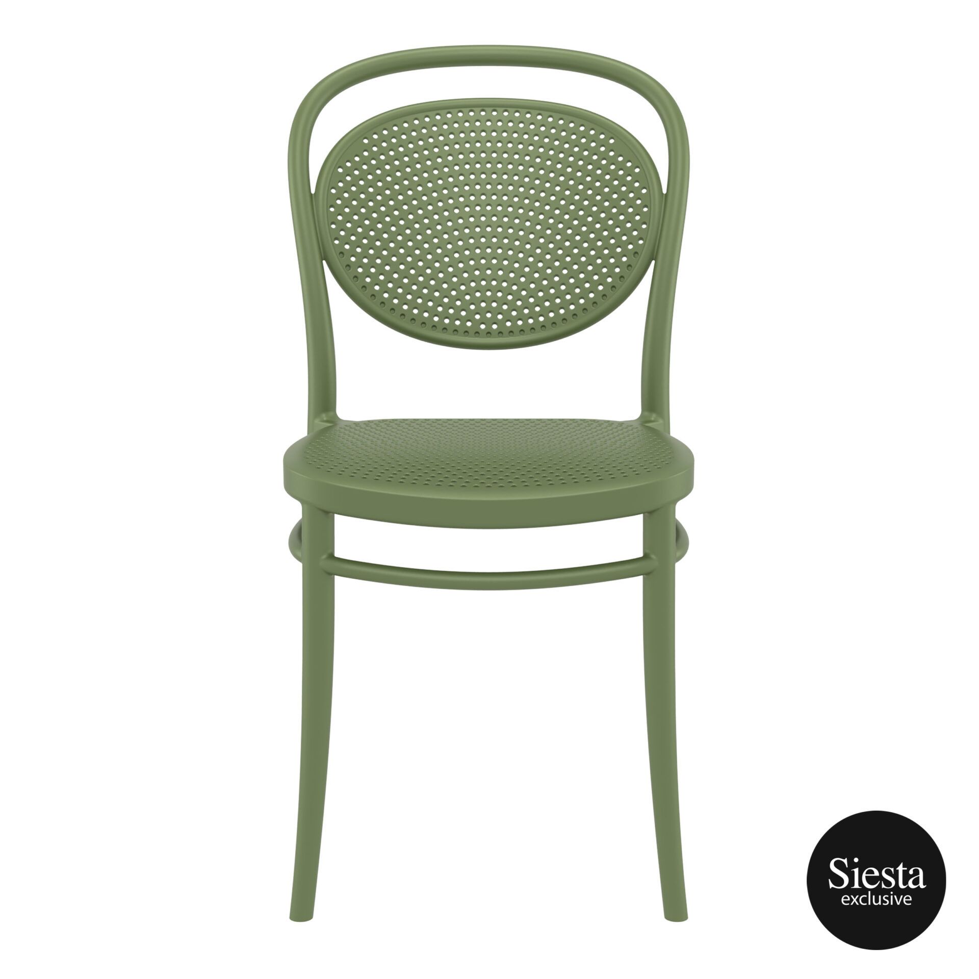 restaurant plastic dining marcel chair olive green front 1