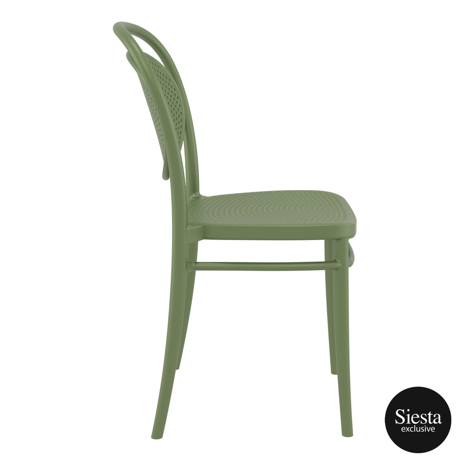 restaurant plastic dining marcel chair olive green side 1