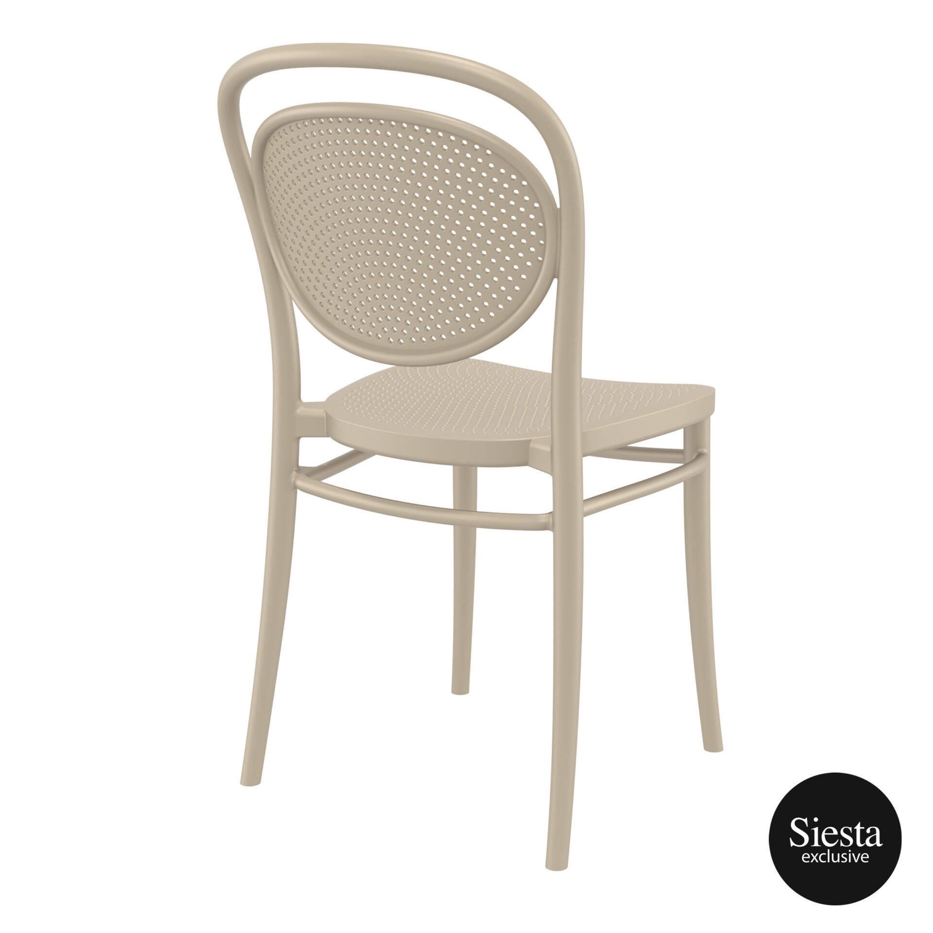 restaurant plastic dining marcel chair taupe back side 1