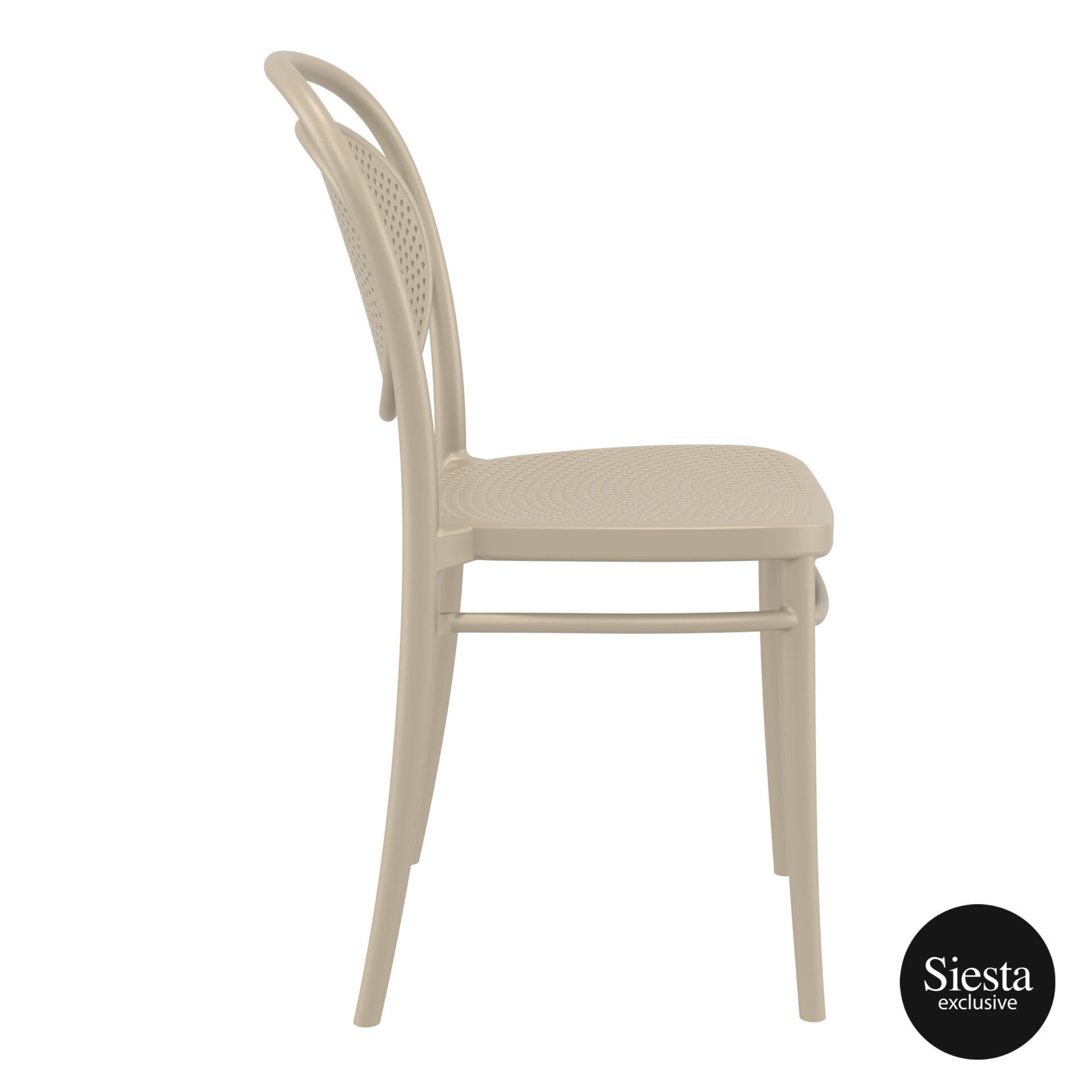 restaurant plastic dining marcel chair taupe side 1
