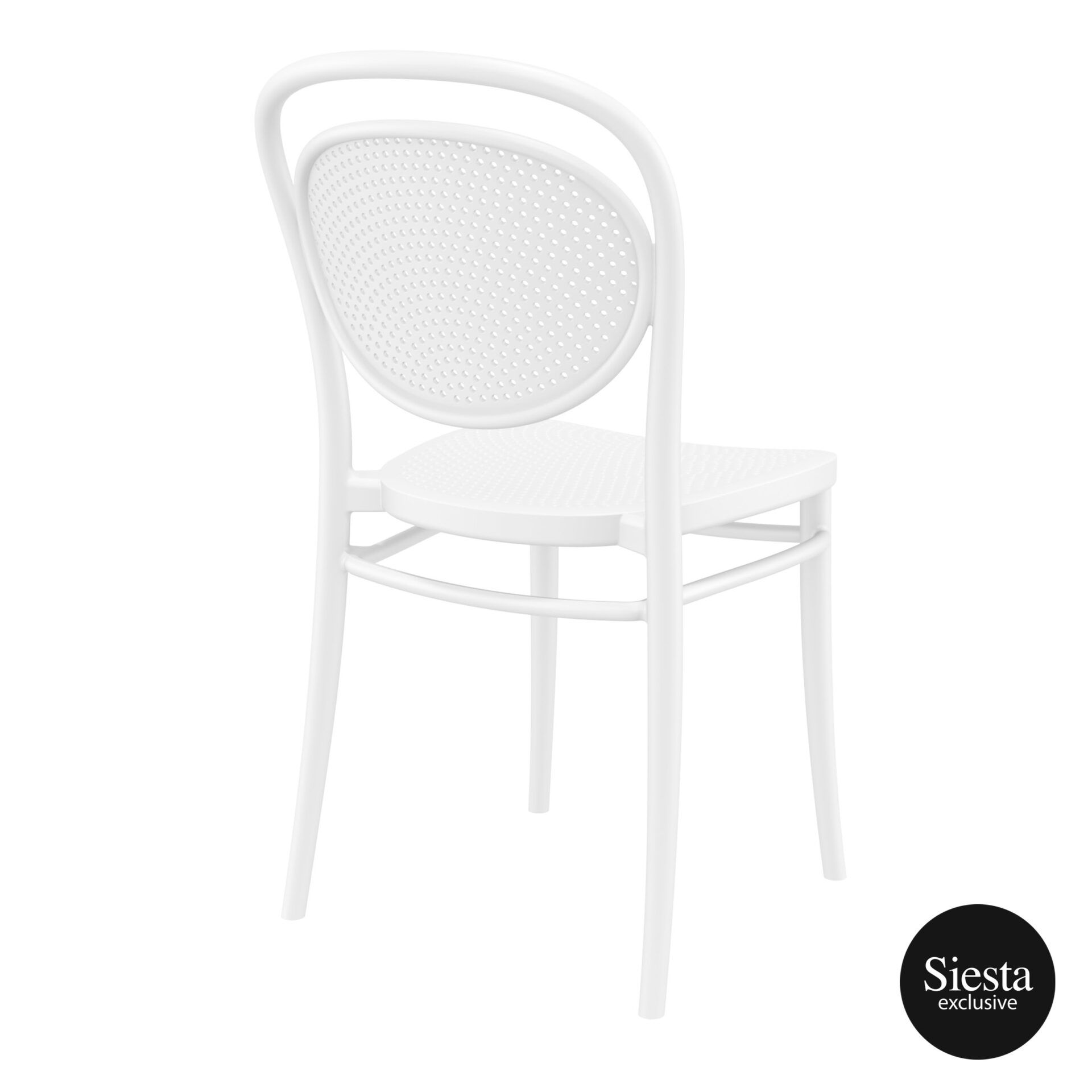 restaurant plastic dining marcel chair white back side 1