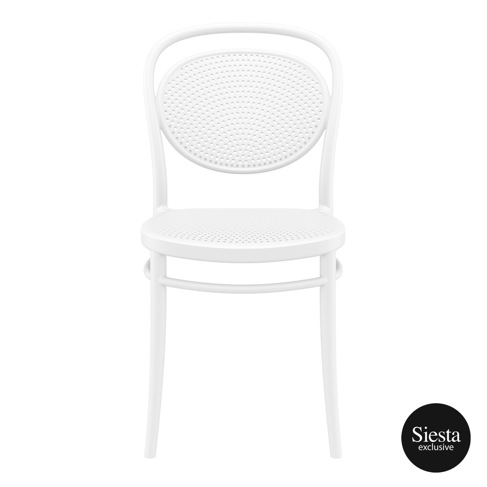 restaurant plastic dining marcel chair white front 1