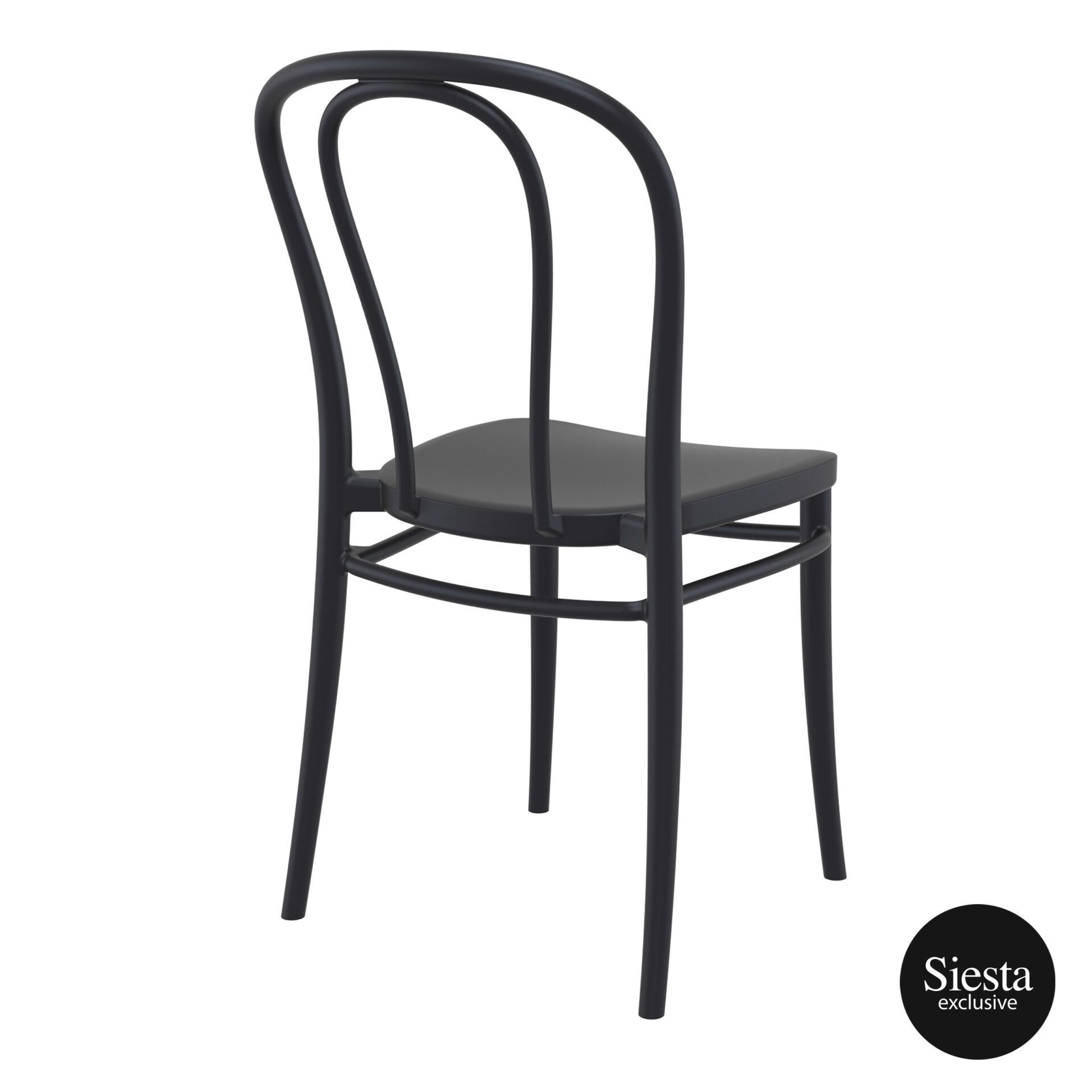 restaurant seating polypropylene victor chair black back side 1