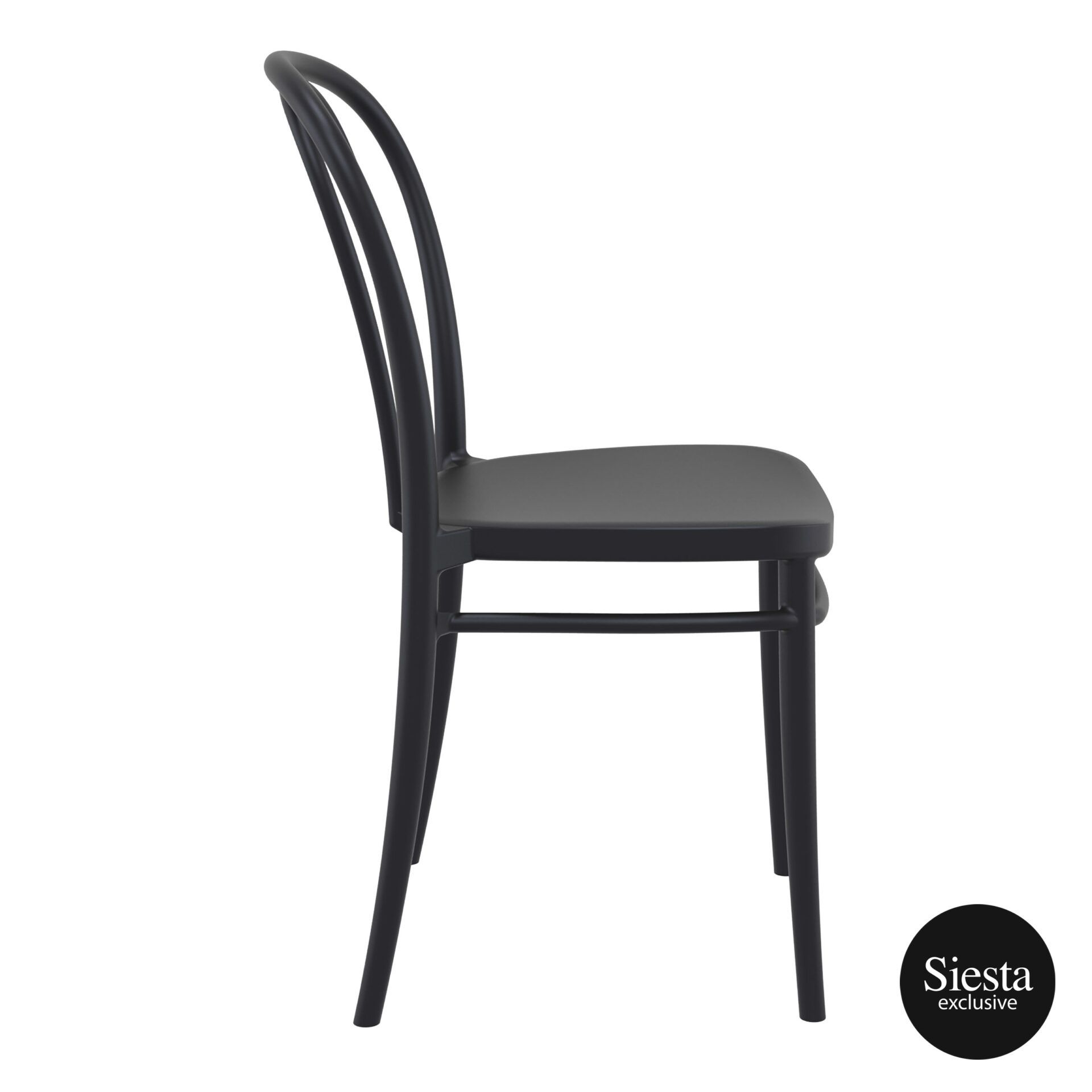 restaurant seating polypropylene victor chair black side 1
