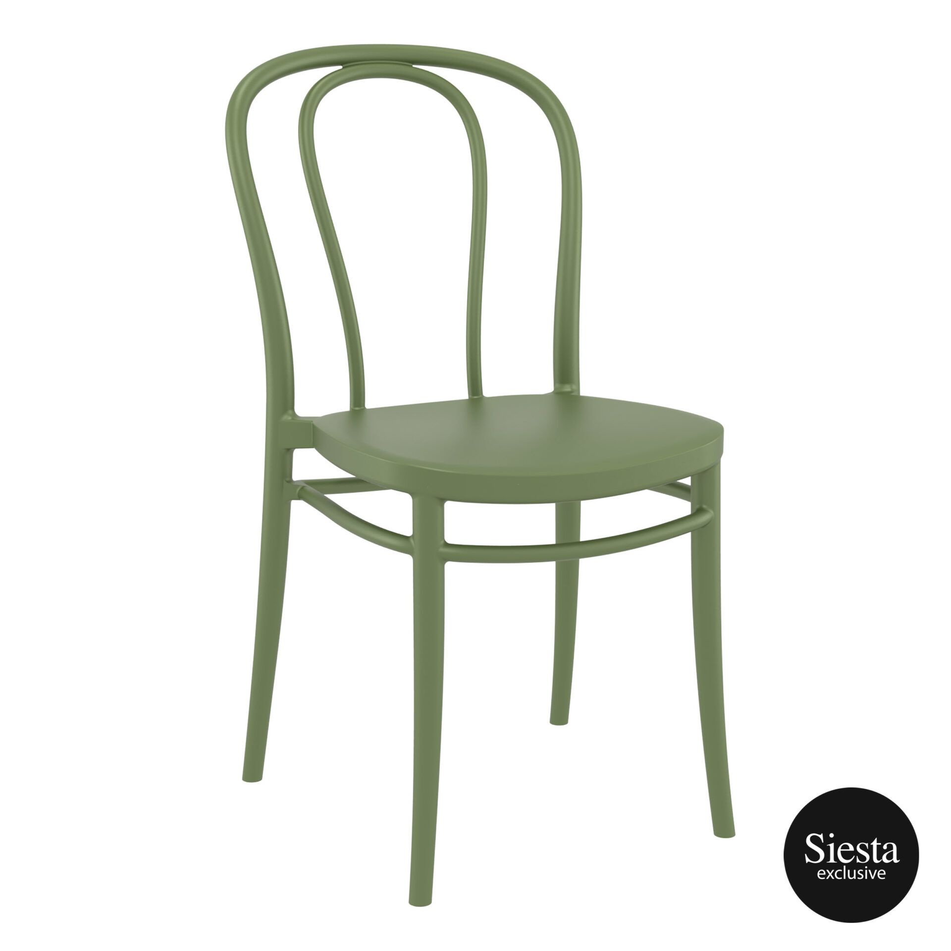 restaurant seating polypropylene victor chair olive green front side 1