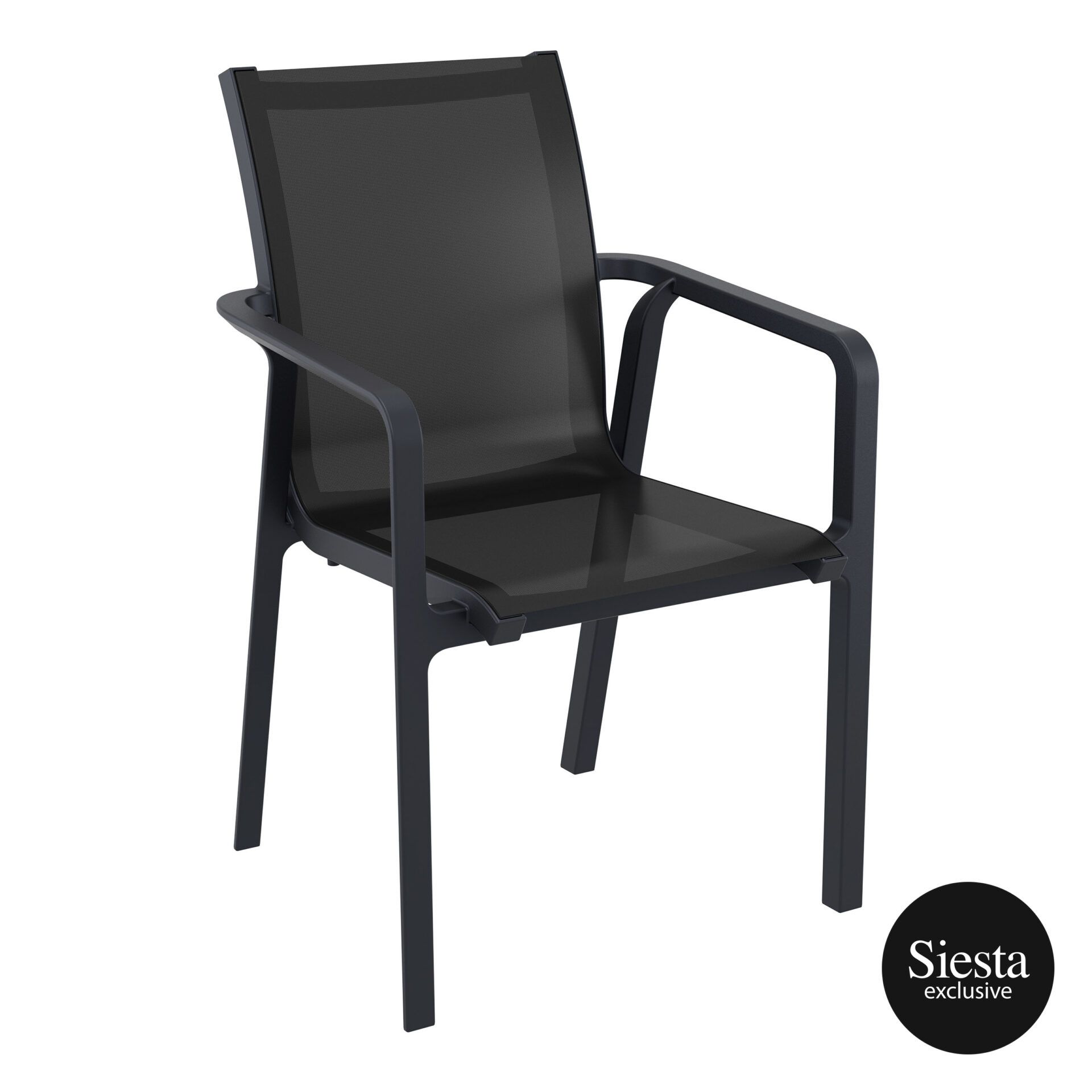 Outdoor Seating Pacific Armchair black black front side